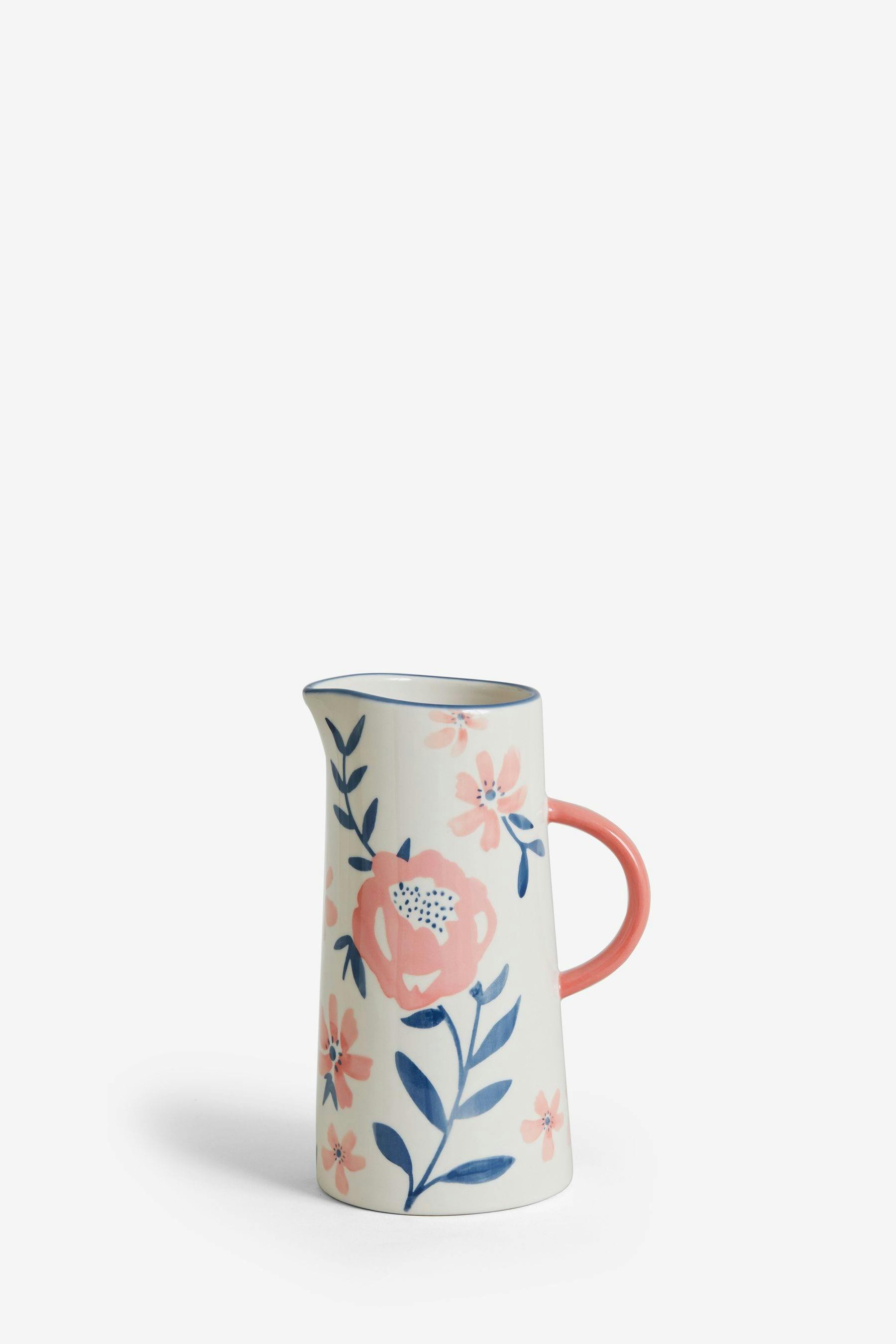 Floral ceramic jug vase