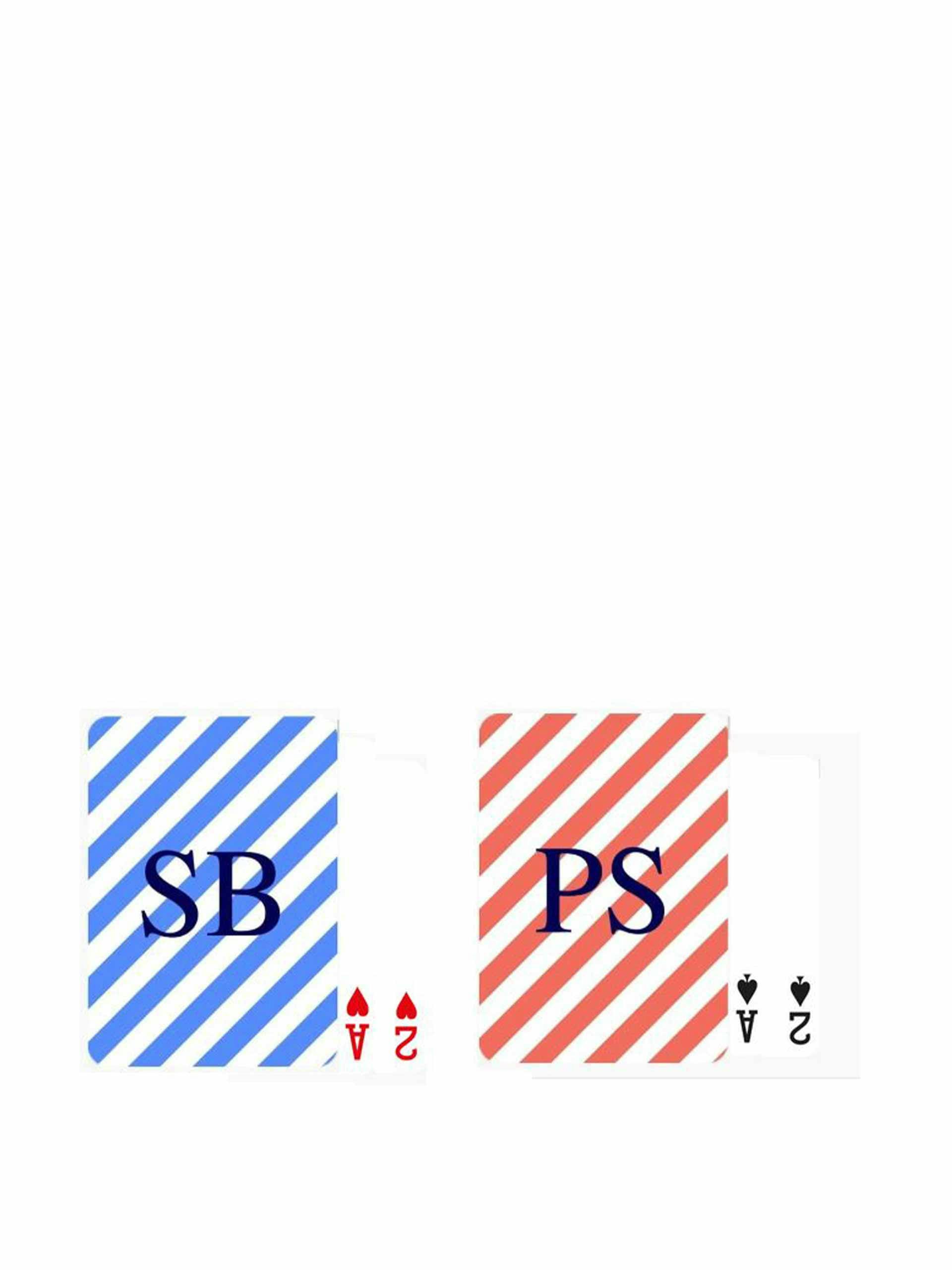Striped initial playing cards