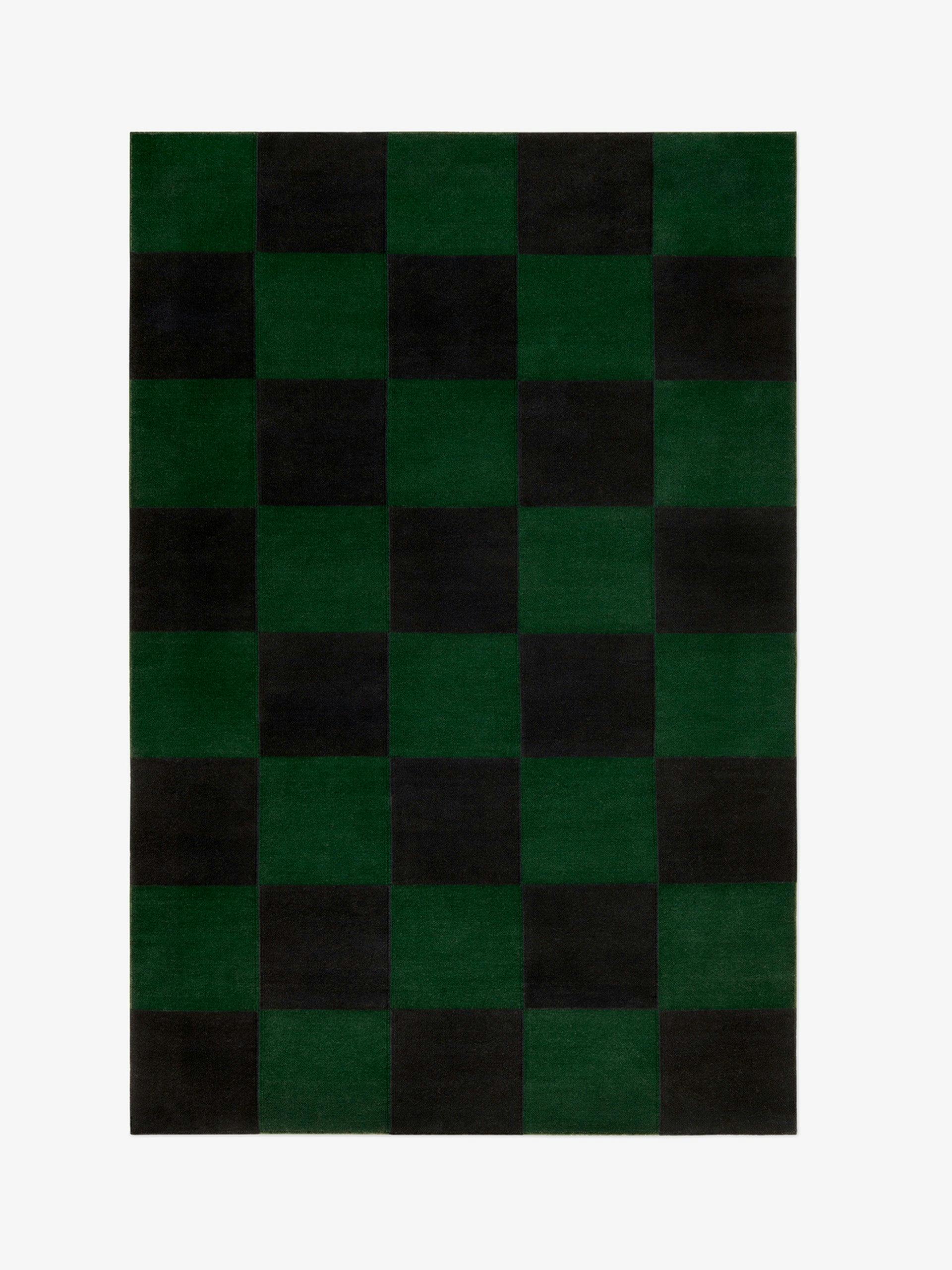 Green squared rug