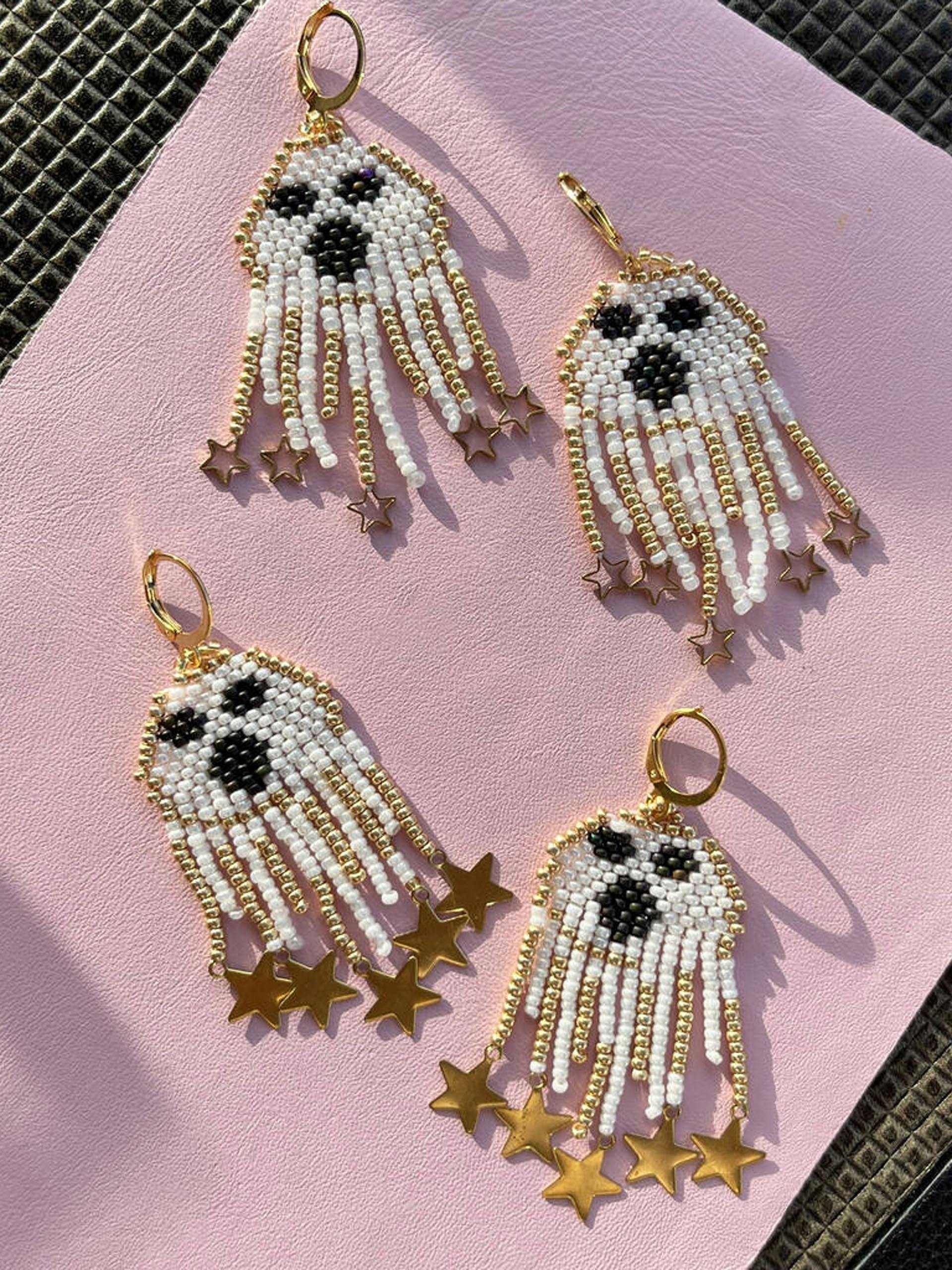 Handmade Halloween ghost earrings
