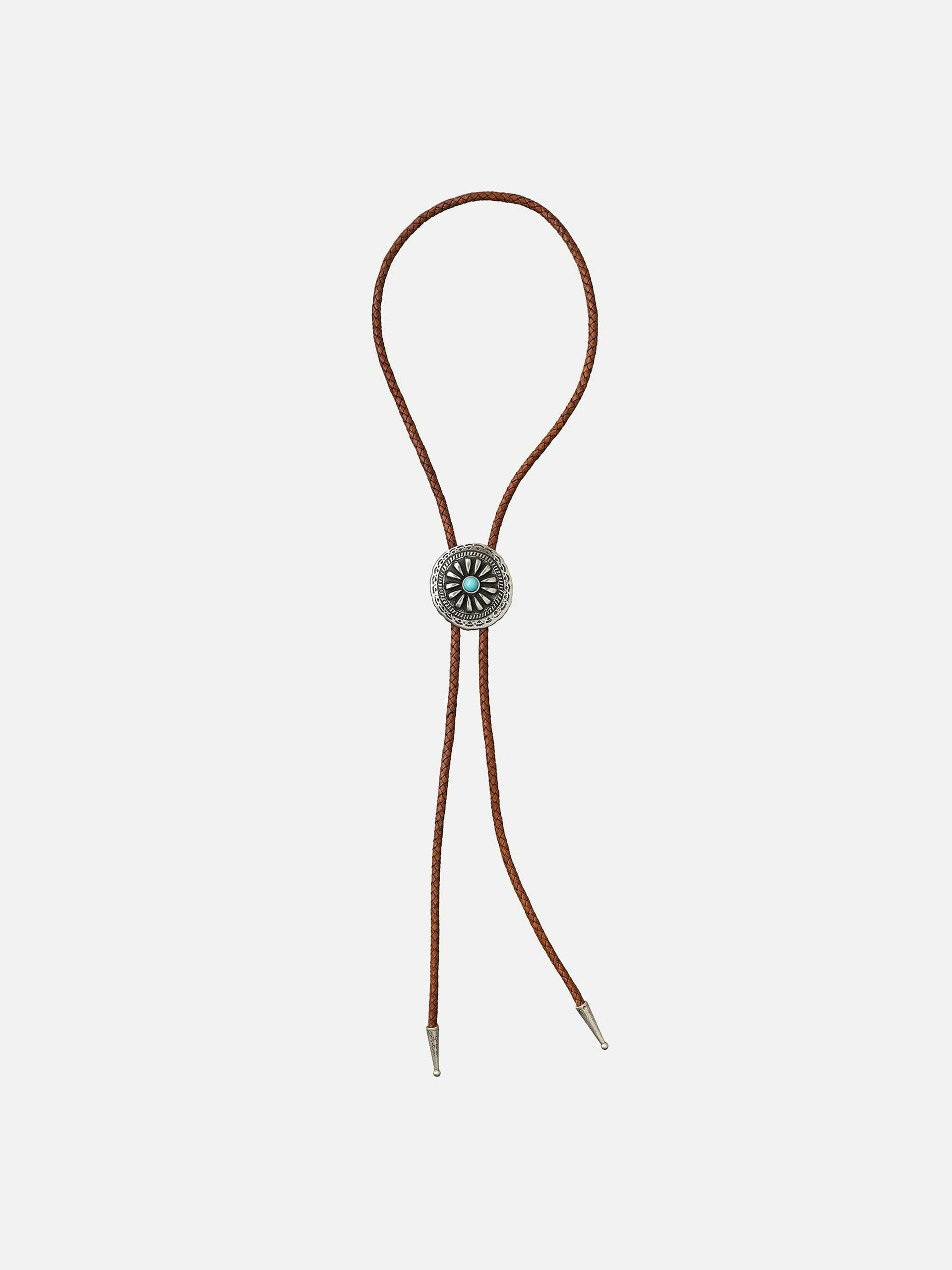 Turquoise and toffee brown bolo tie
