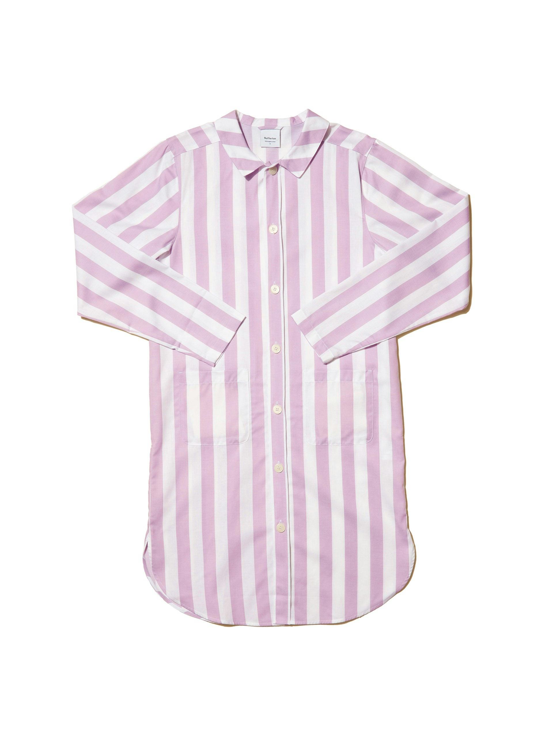 Lavender and white long nightshirt