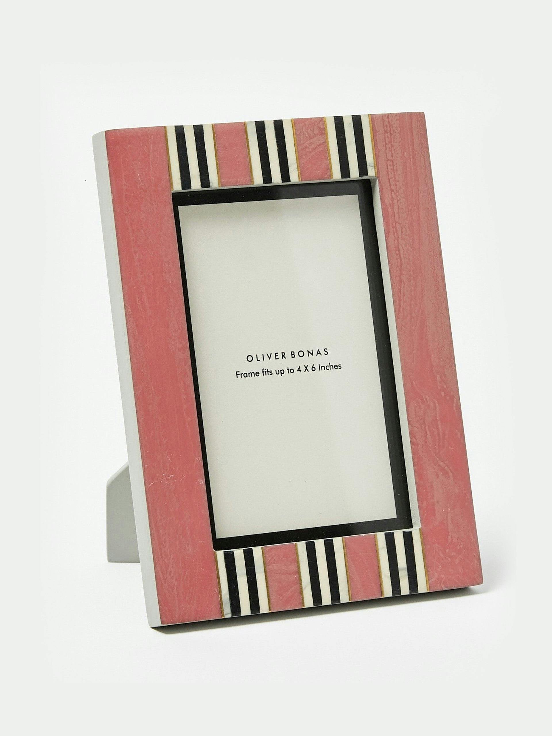 Pink stripe photo frame