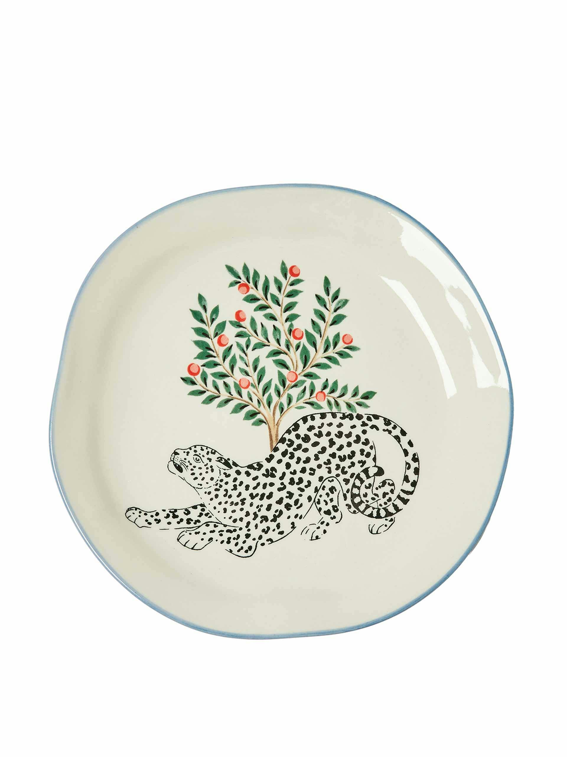 Amba leopard ceramic side plate