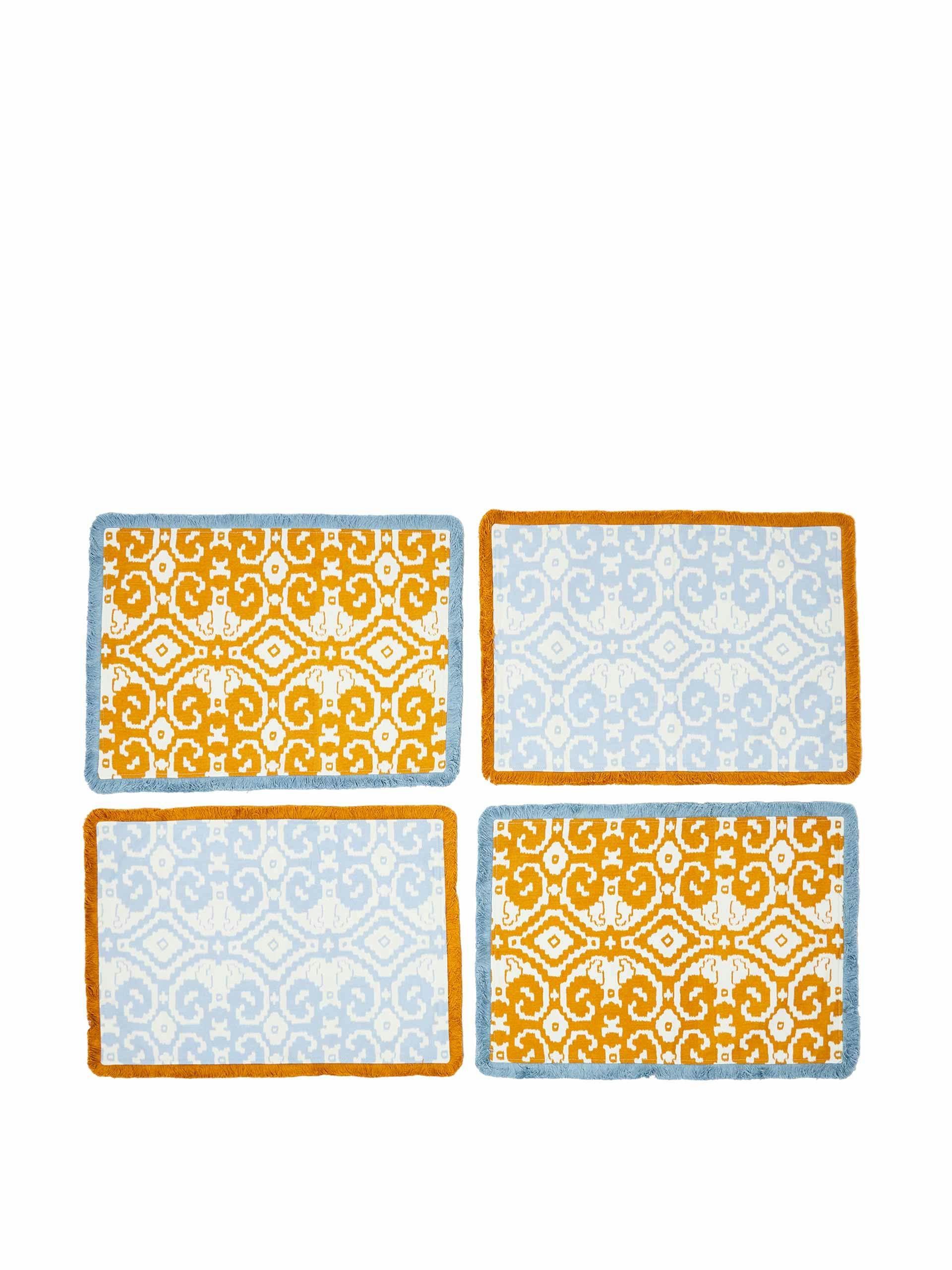Ari ikat blue & yellow placemats (set of four)