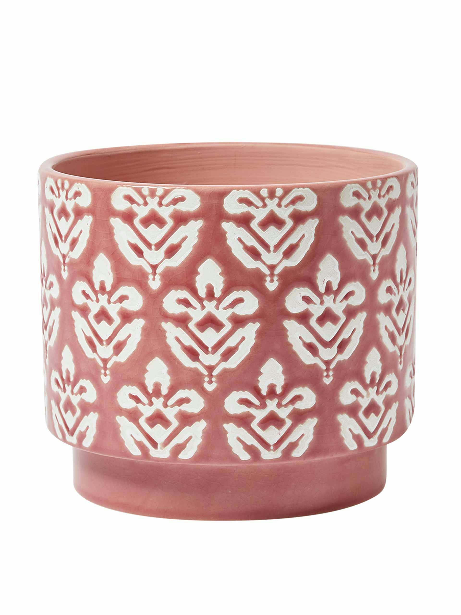 Athena pink ceramic plant pot