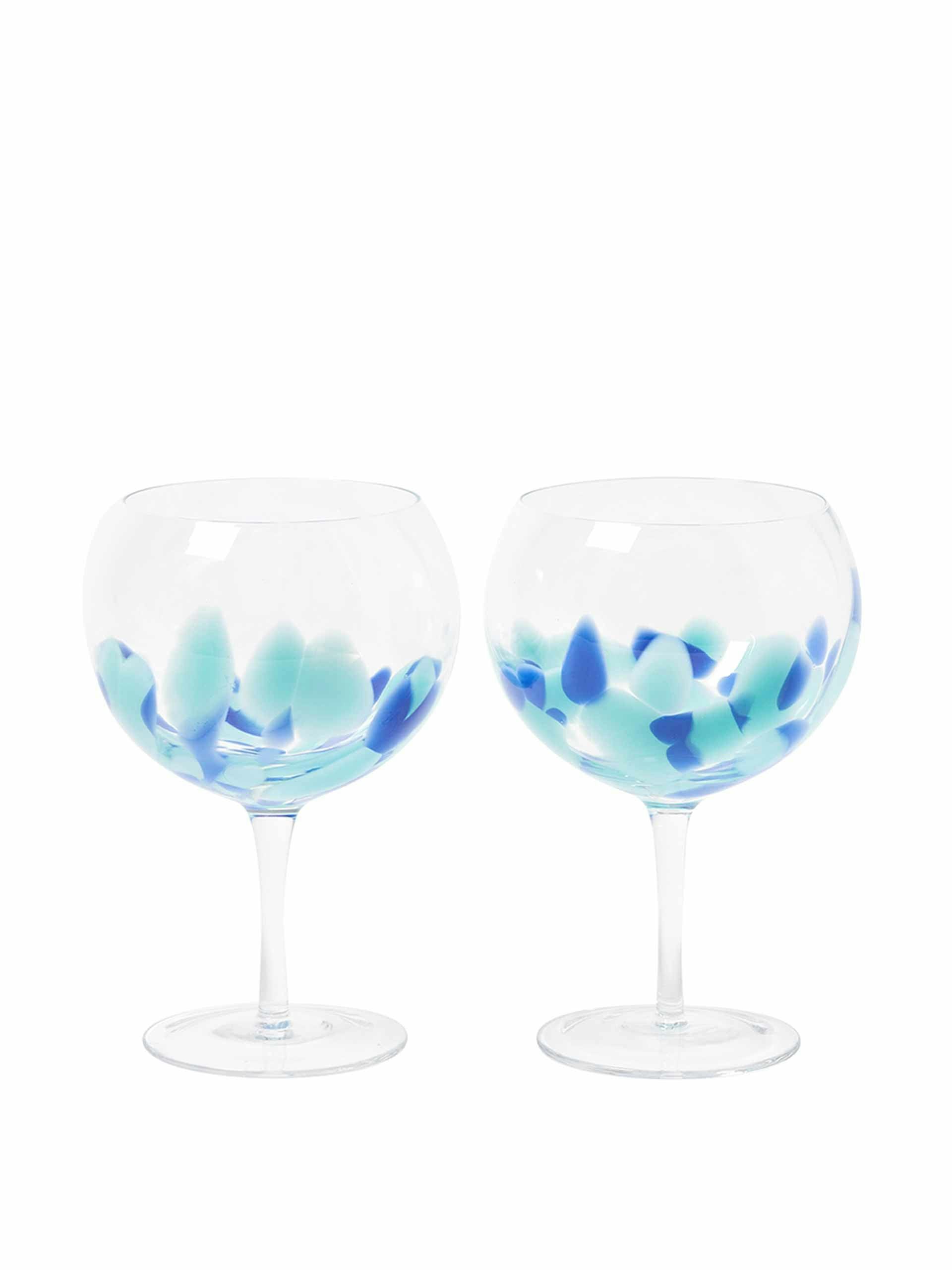 Bexton spot blue gin glasses (set of two)