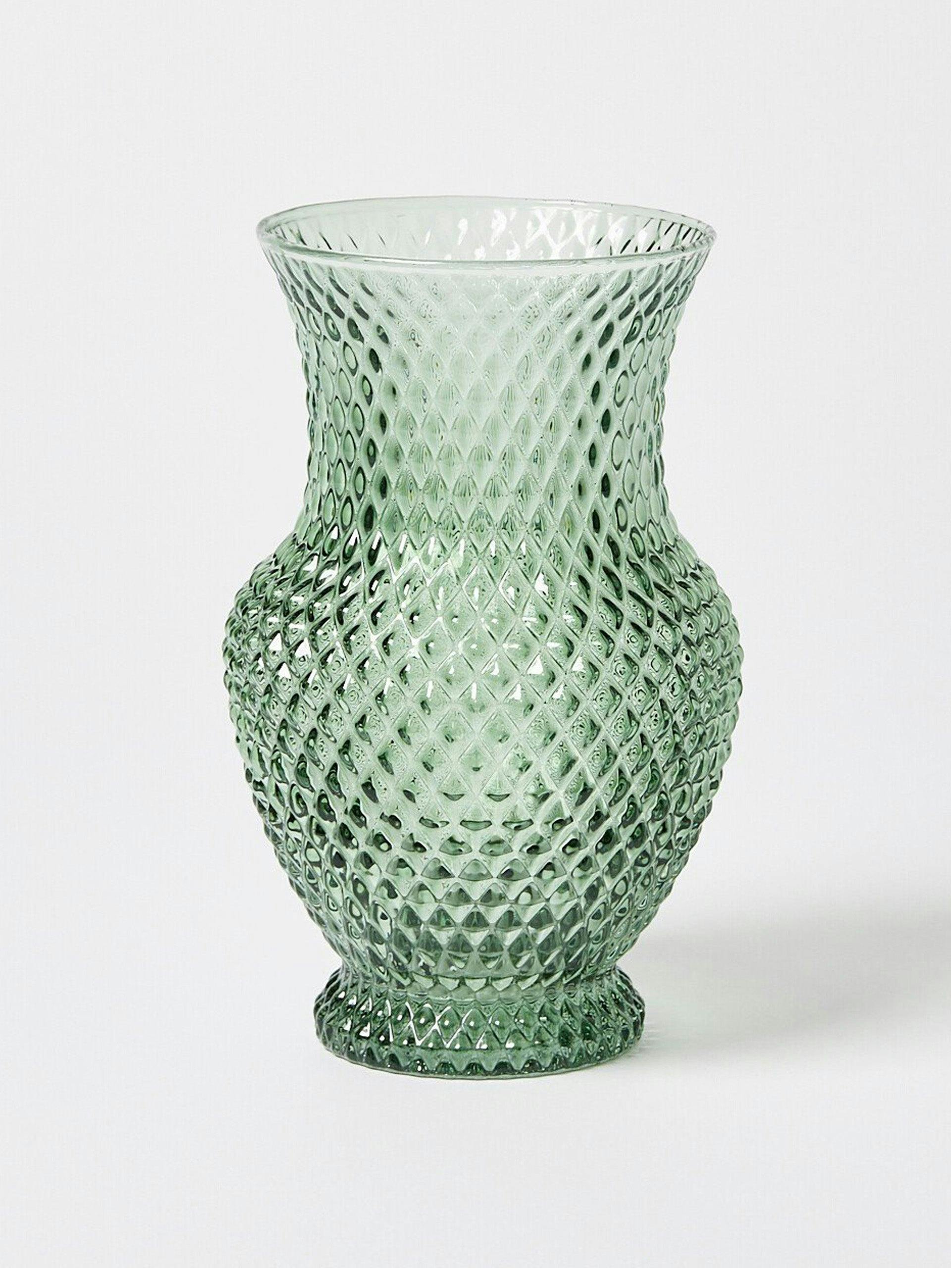Earl green glass vase