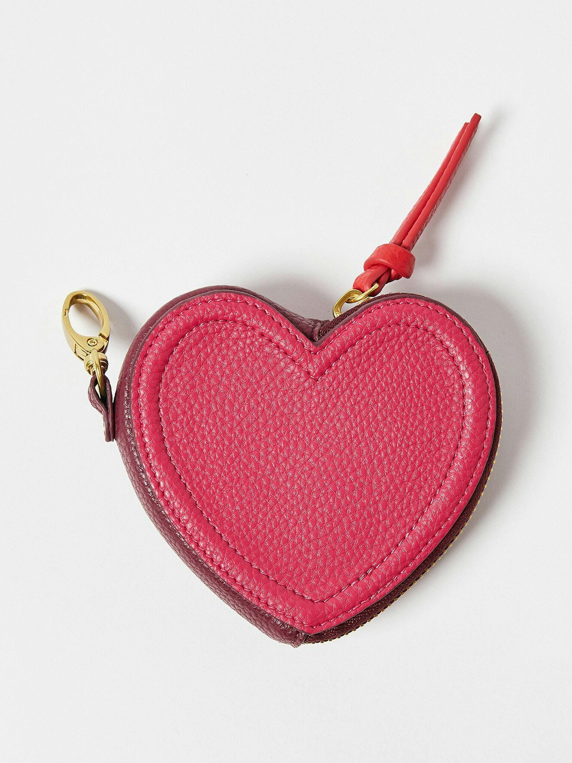 Hazel raspberry pink heart mirror purse