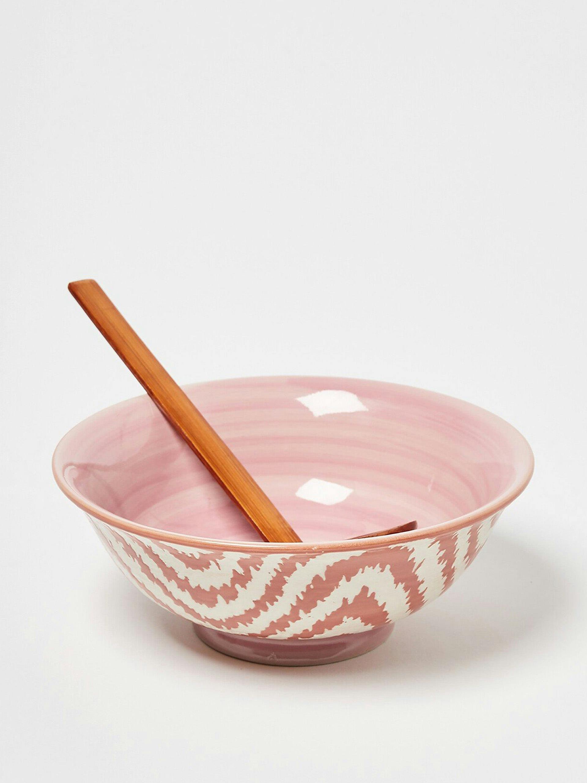 Kuori pink ceramic ramen bowl