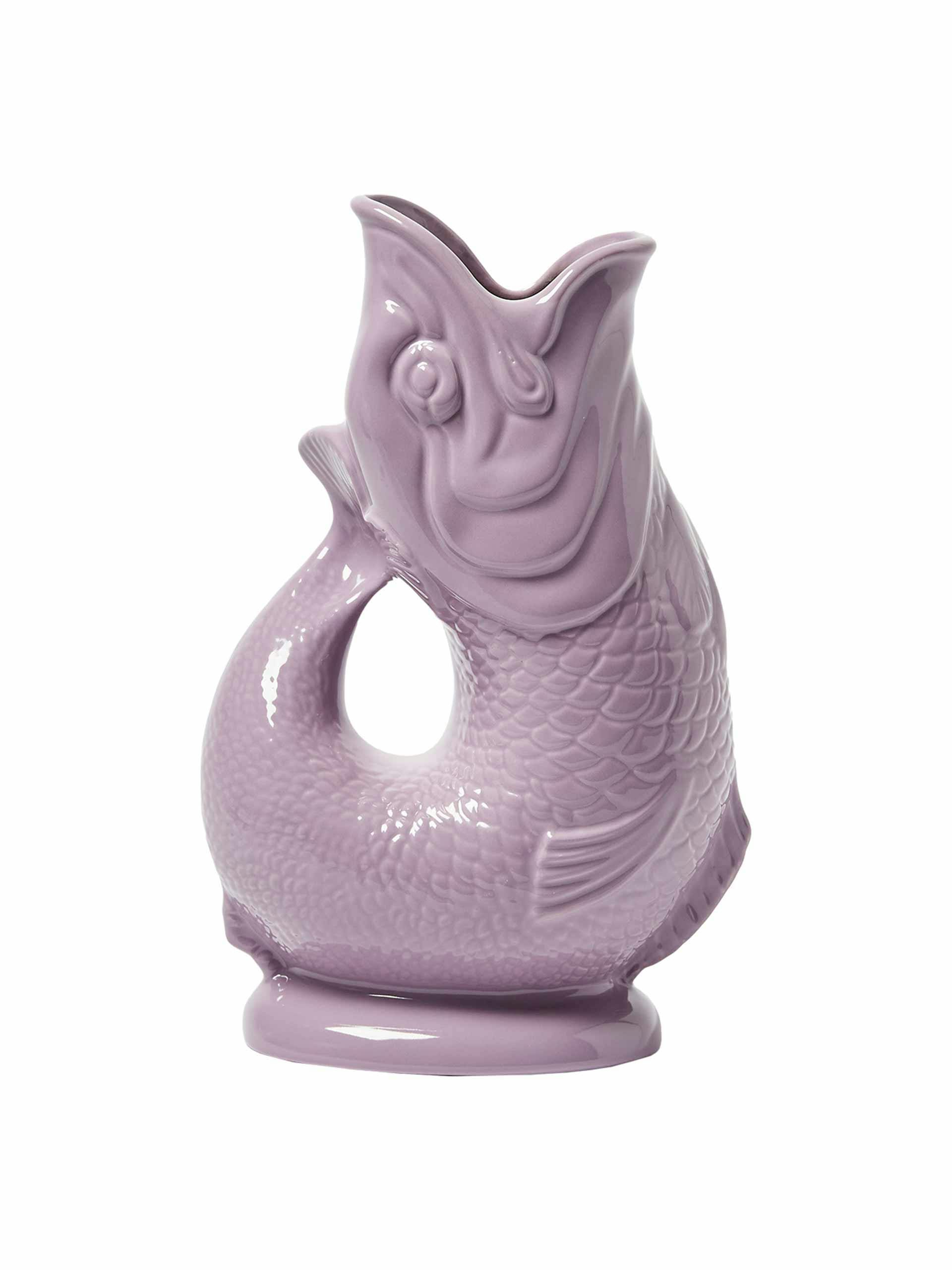 Lilac purple ceramic gluggle jug