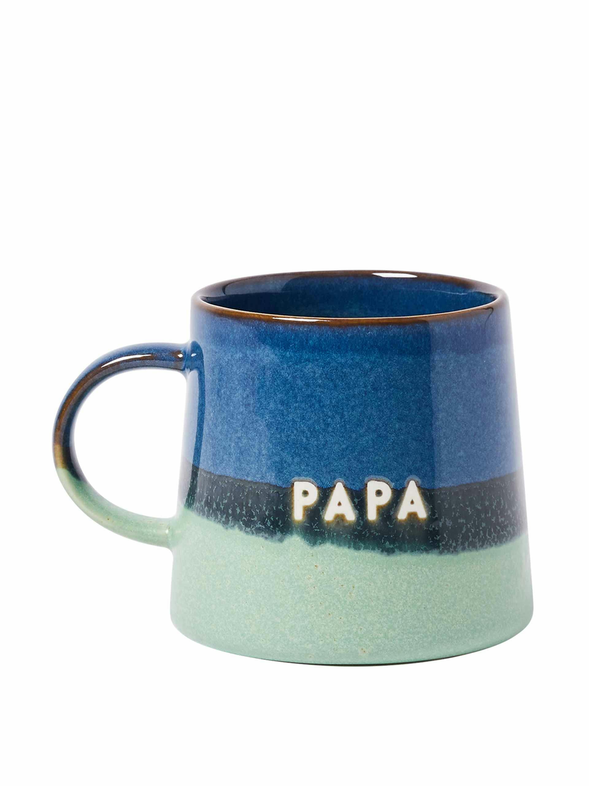Papa blue ceramic mug