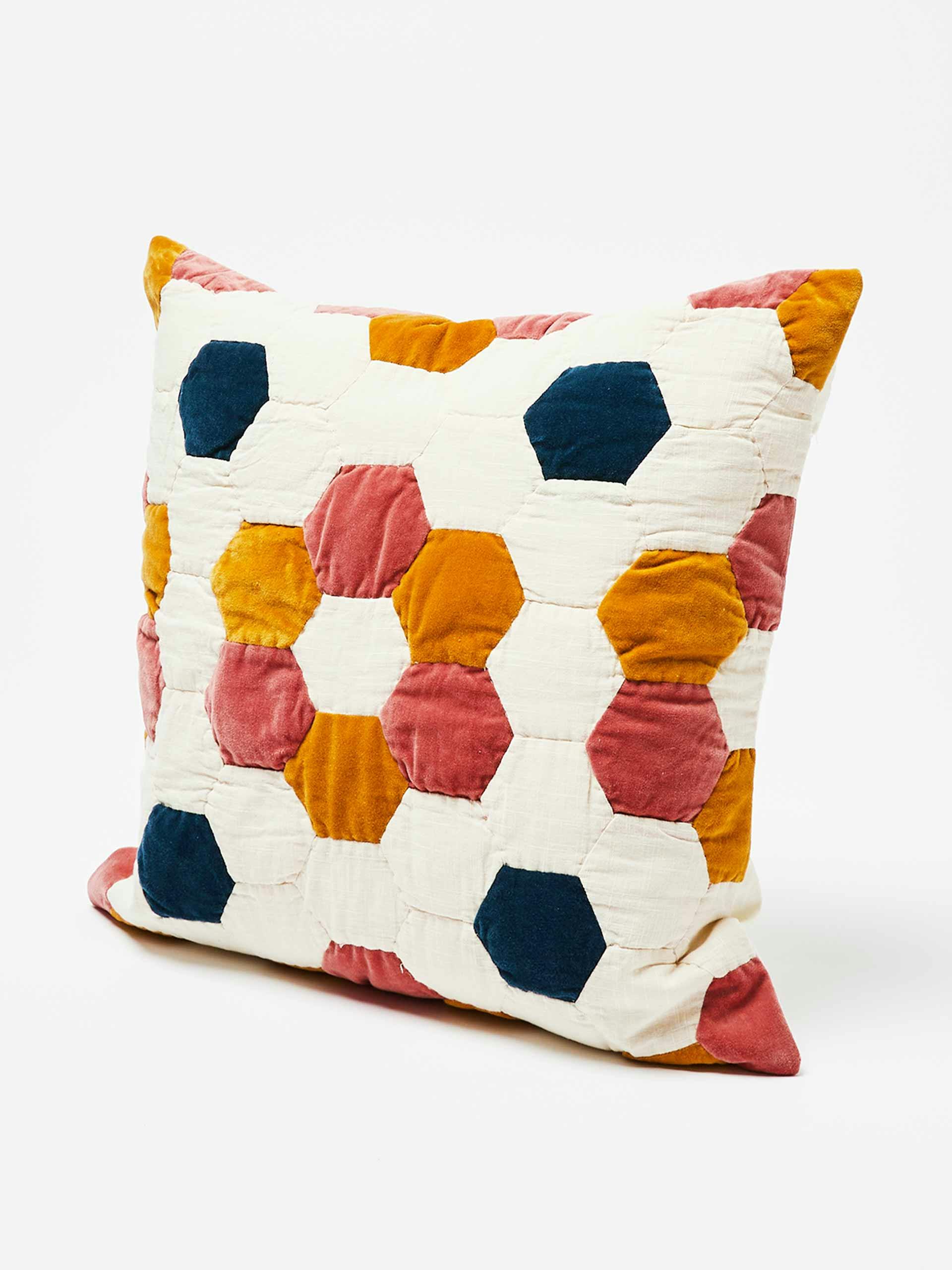 Eshe patchwork cotton cushion cover
