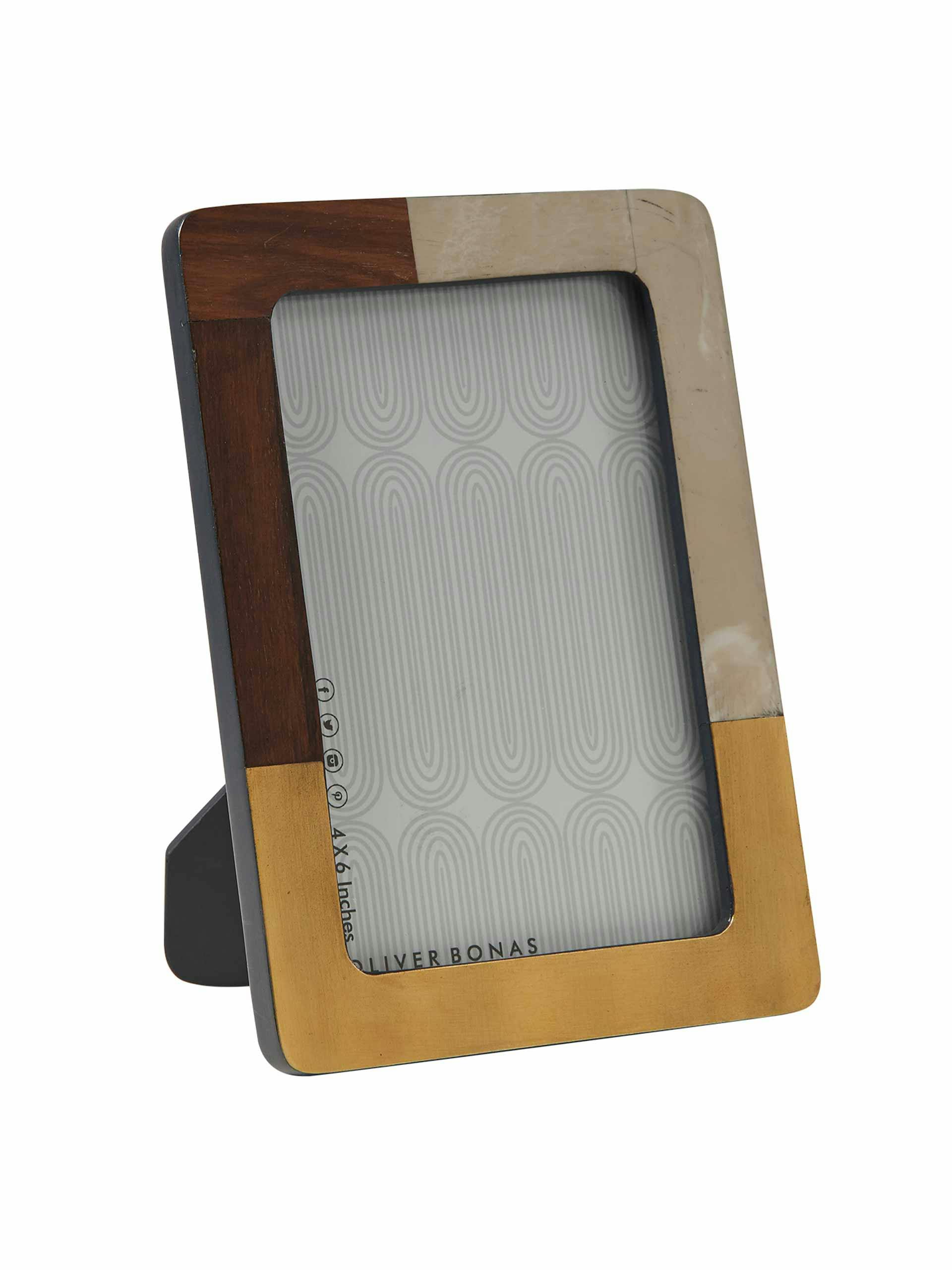 Pia gold and grey block photo frame