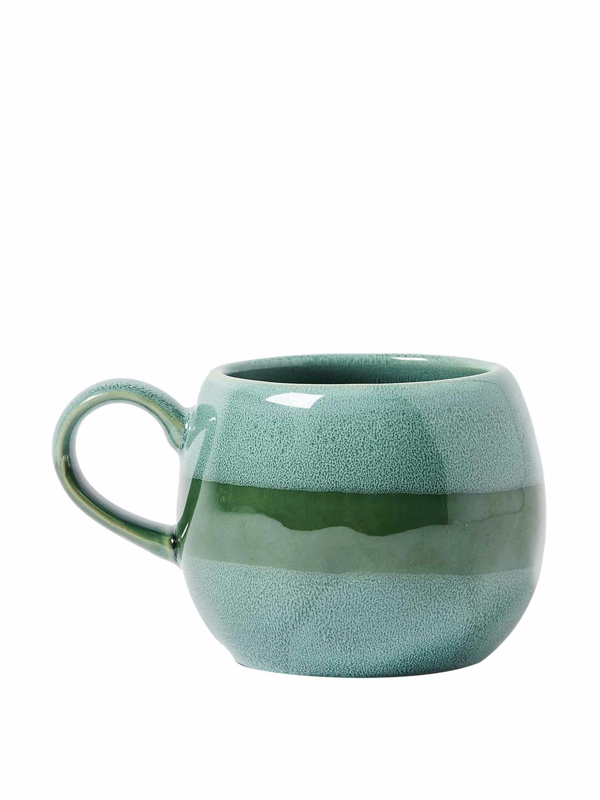 Reactive glaze olive green ceramic mug