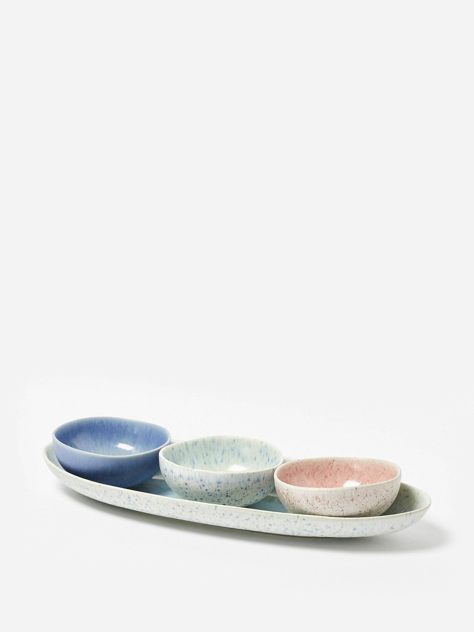 Sita ceramic nibble bowls & tray