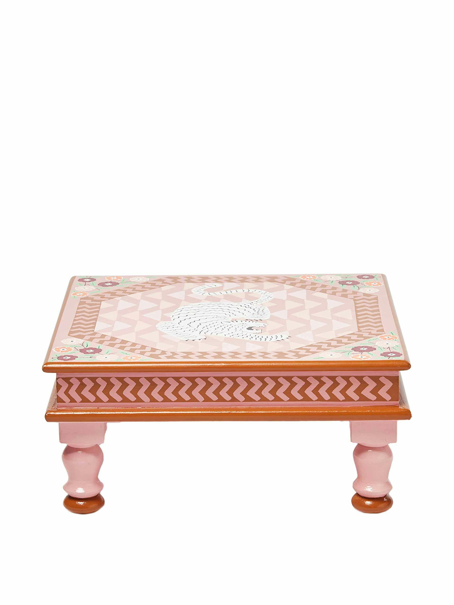 Tigris bajot pink wood side table
