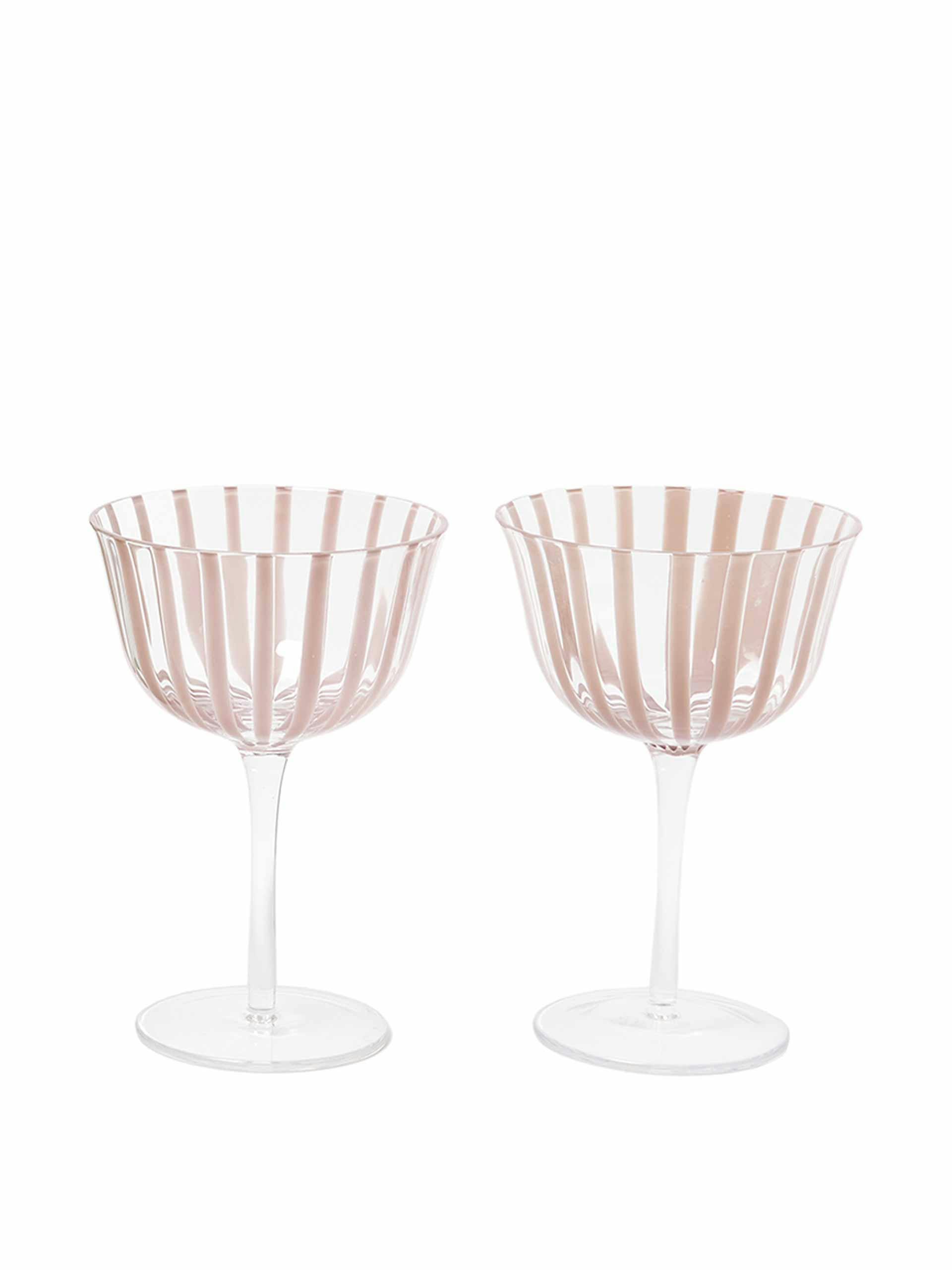 Vita pink glass champagne saucers (set of two)