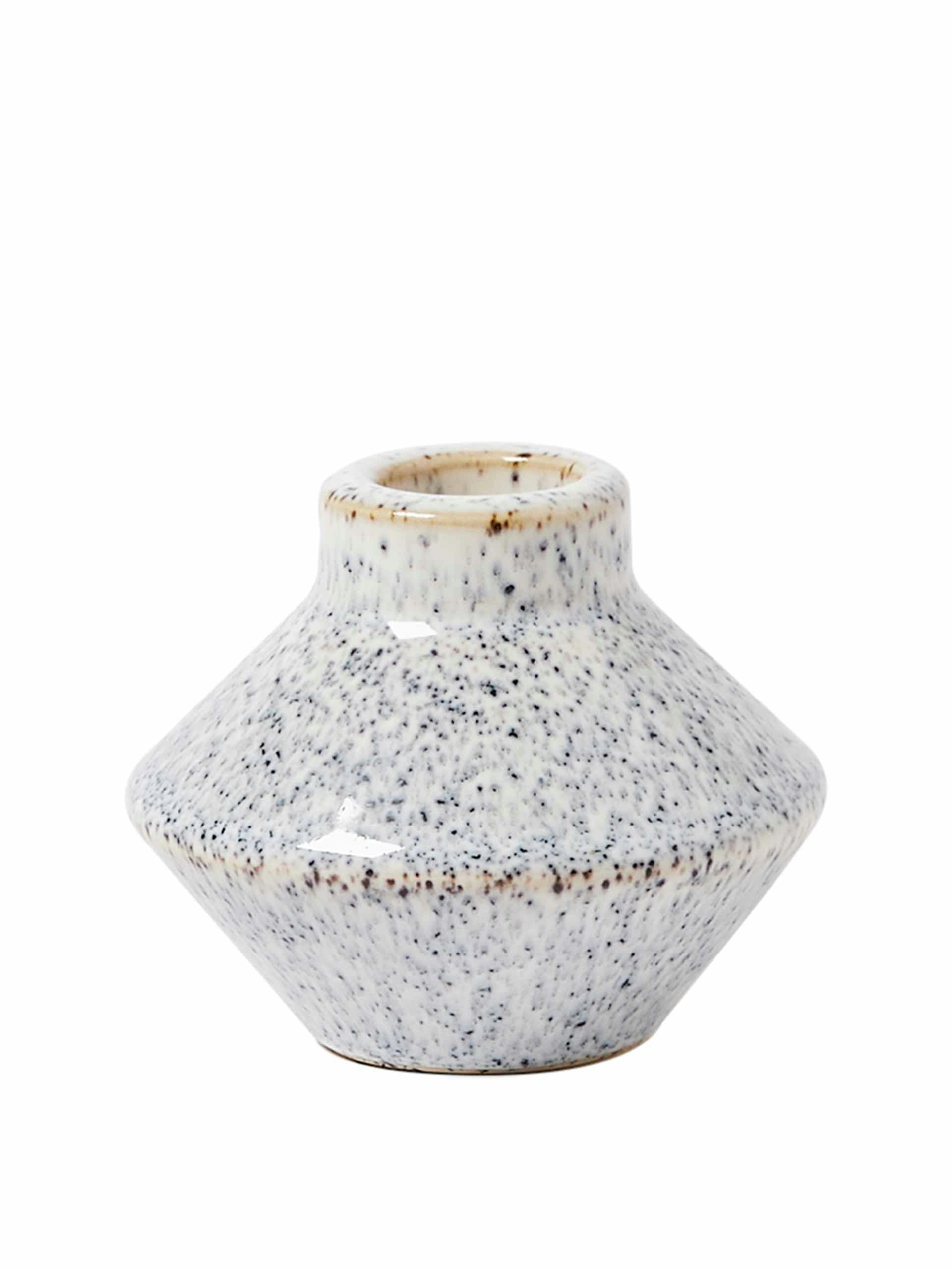 Akila white ceramic candleholder