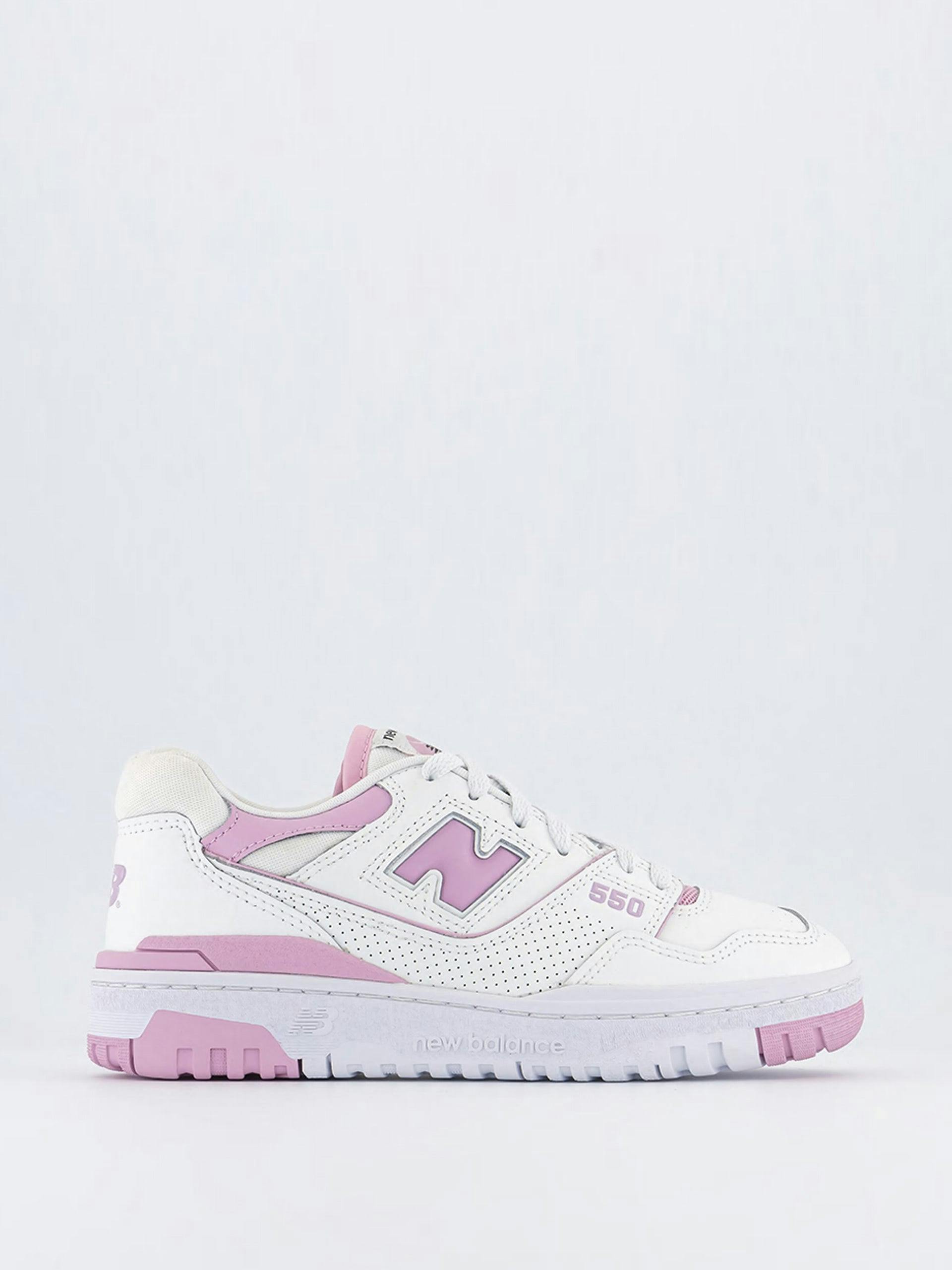 Pink and white trainers