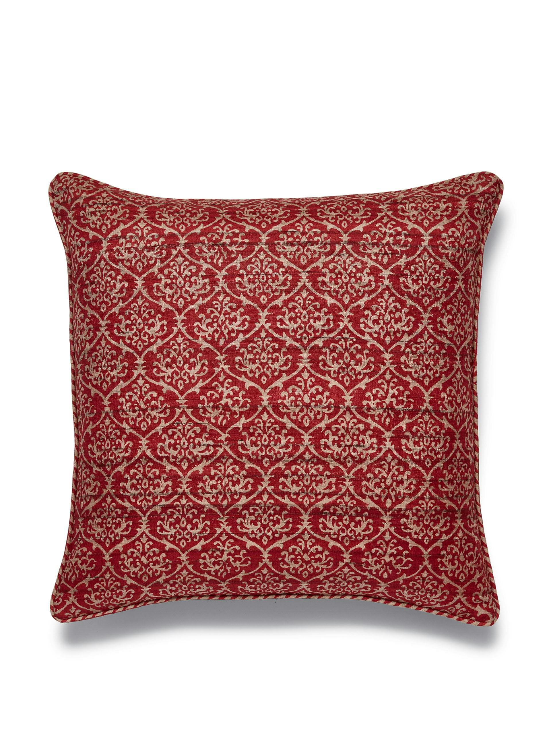 Caprio red silk reversible cushion cover