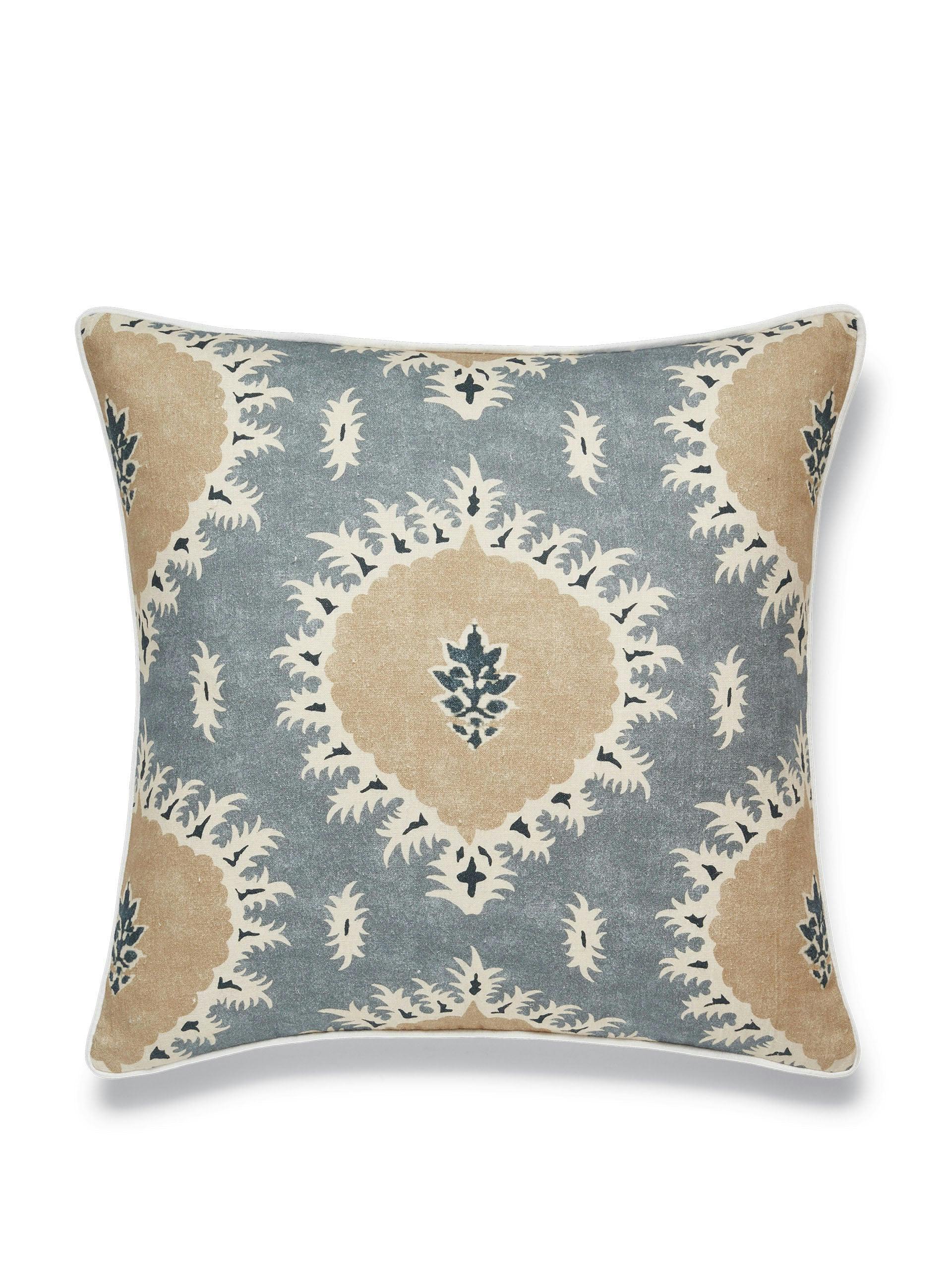 Drisana grey and blue cushion cover
