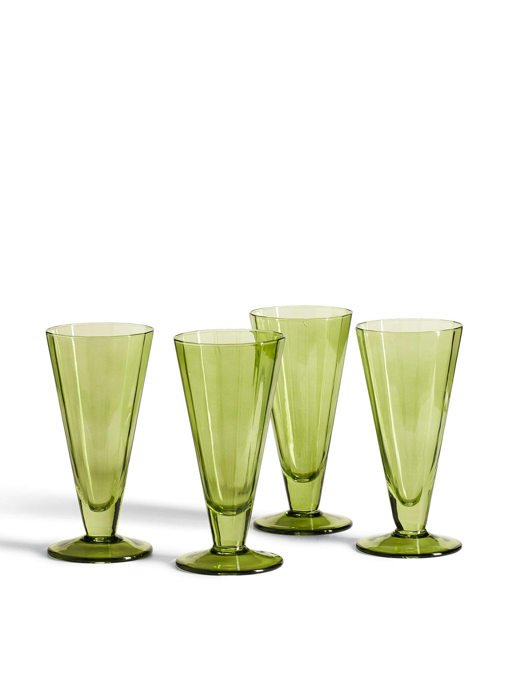 Green Fitzgerald champange flutes (set of 4)