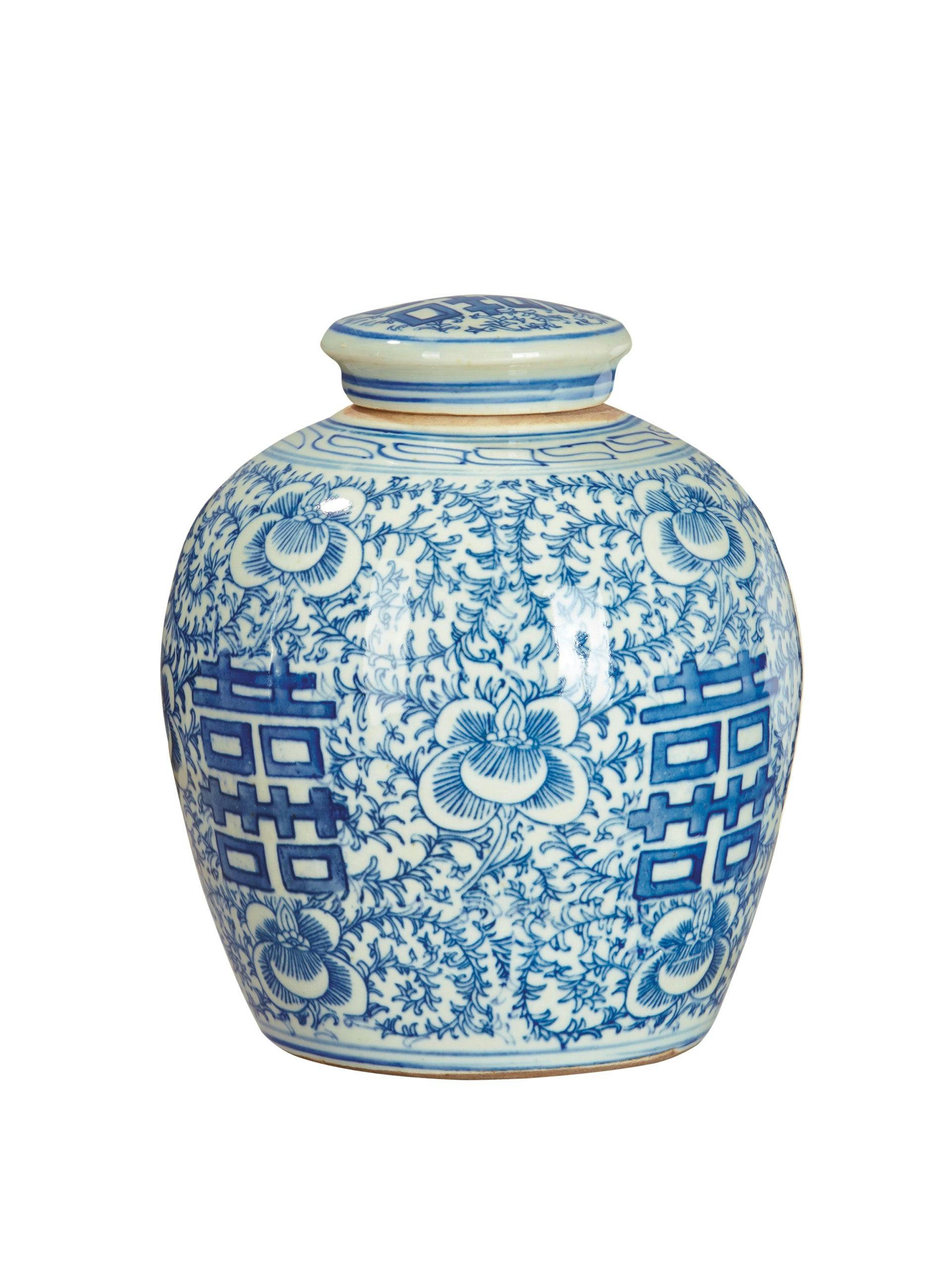 Minxian blue round jar