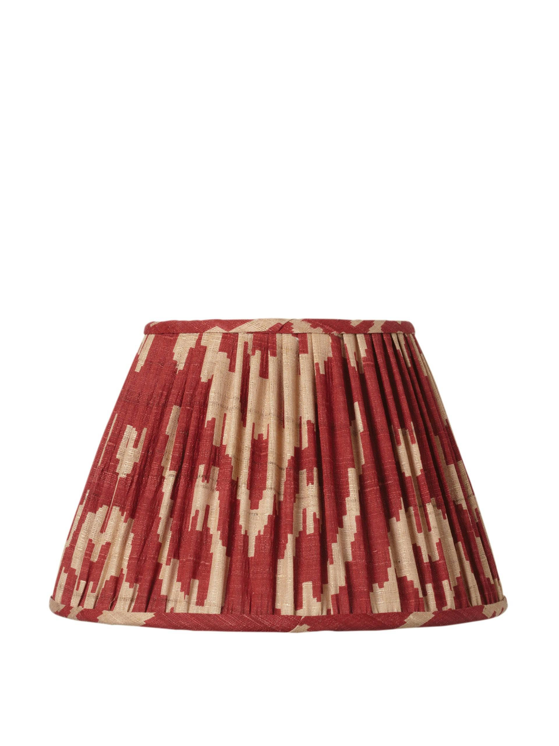 Red and cream pleated lampshade