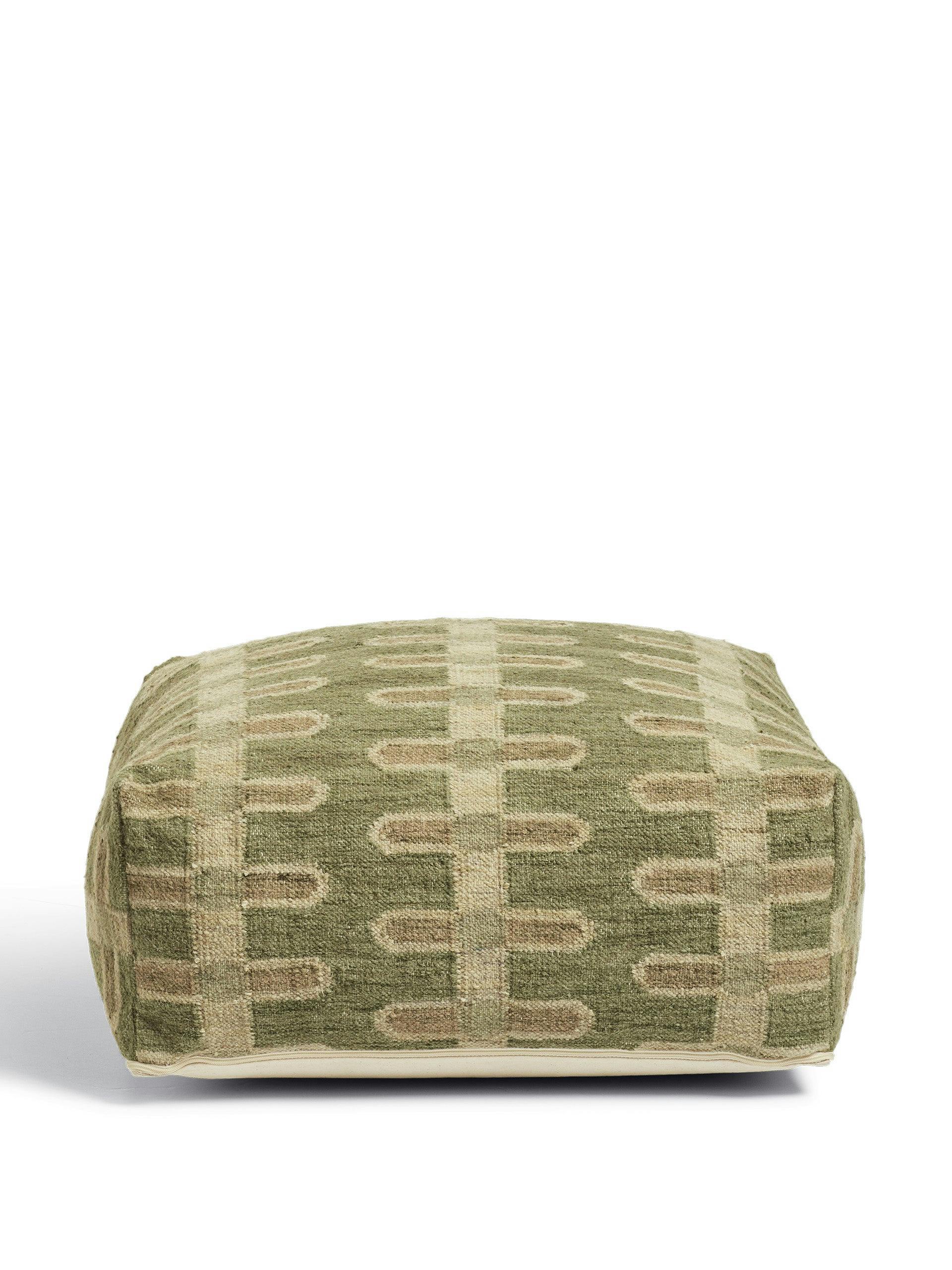 Sycamore green and white floor ottoman