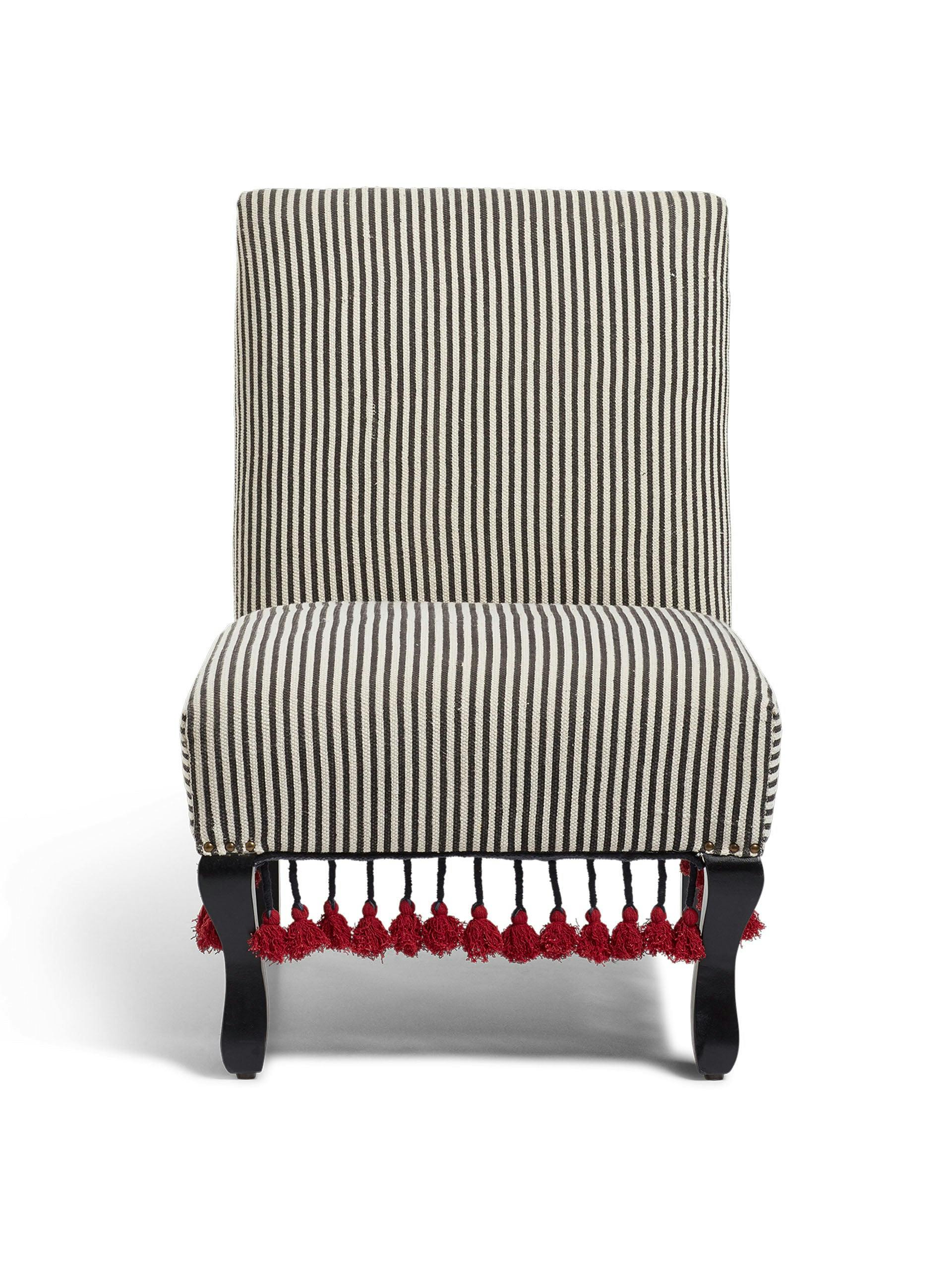 Tarma armless stripe fringe chair