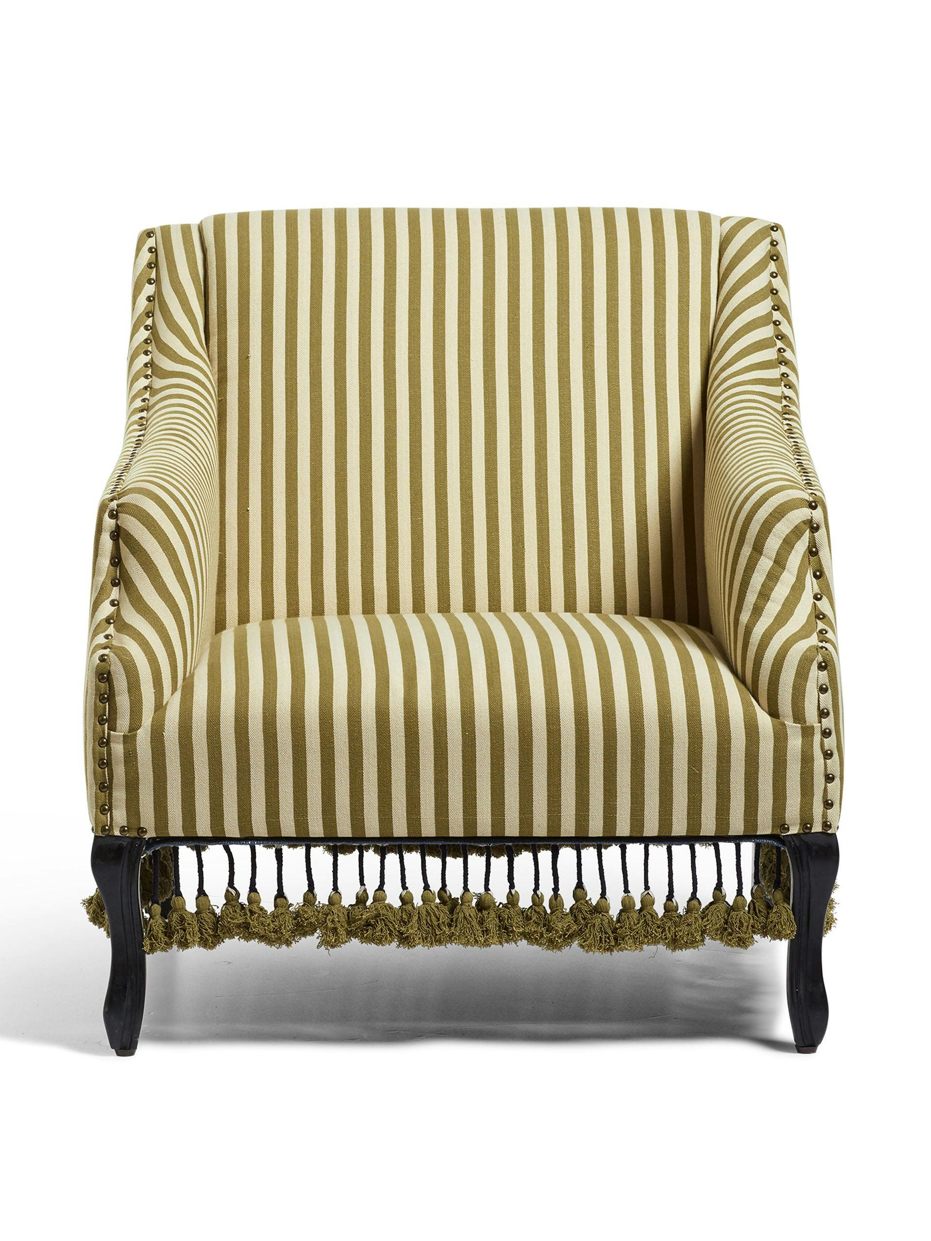 Tarma striped green armchair