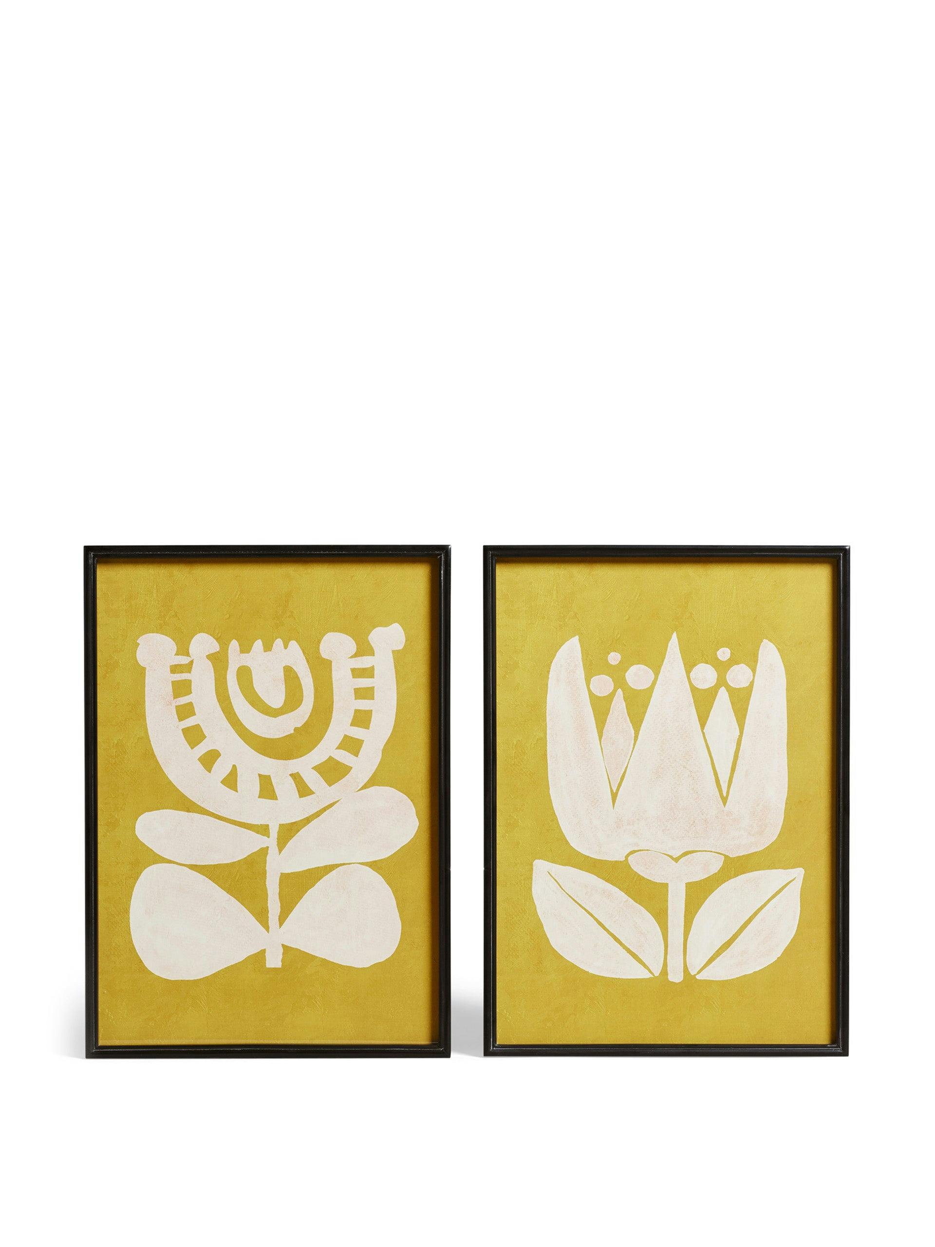 Pair of Eferi prints in ochre