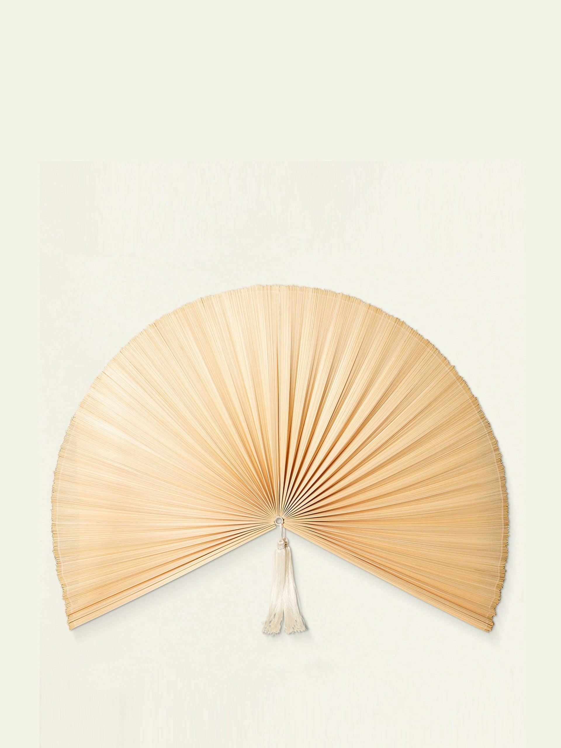 Natural bamboo large fan wall hanging
