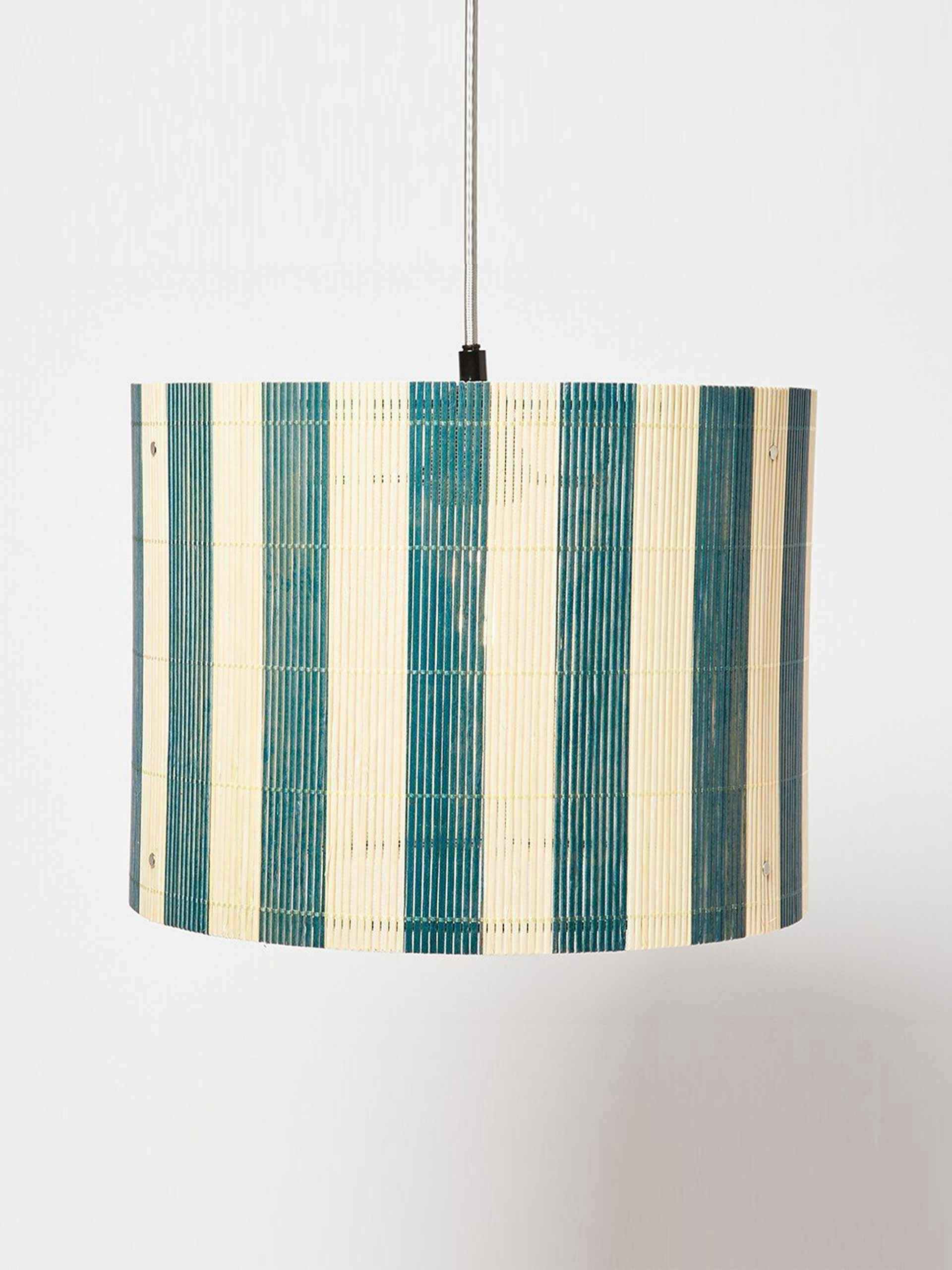 Striped bamboo lampshade