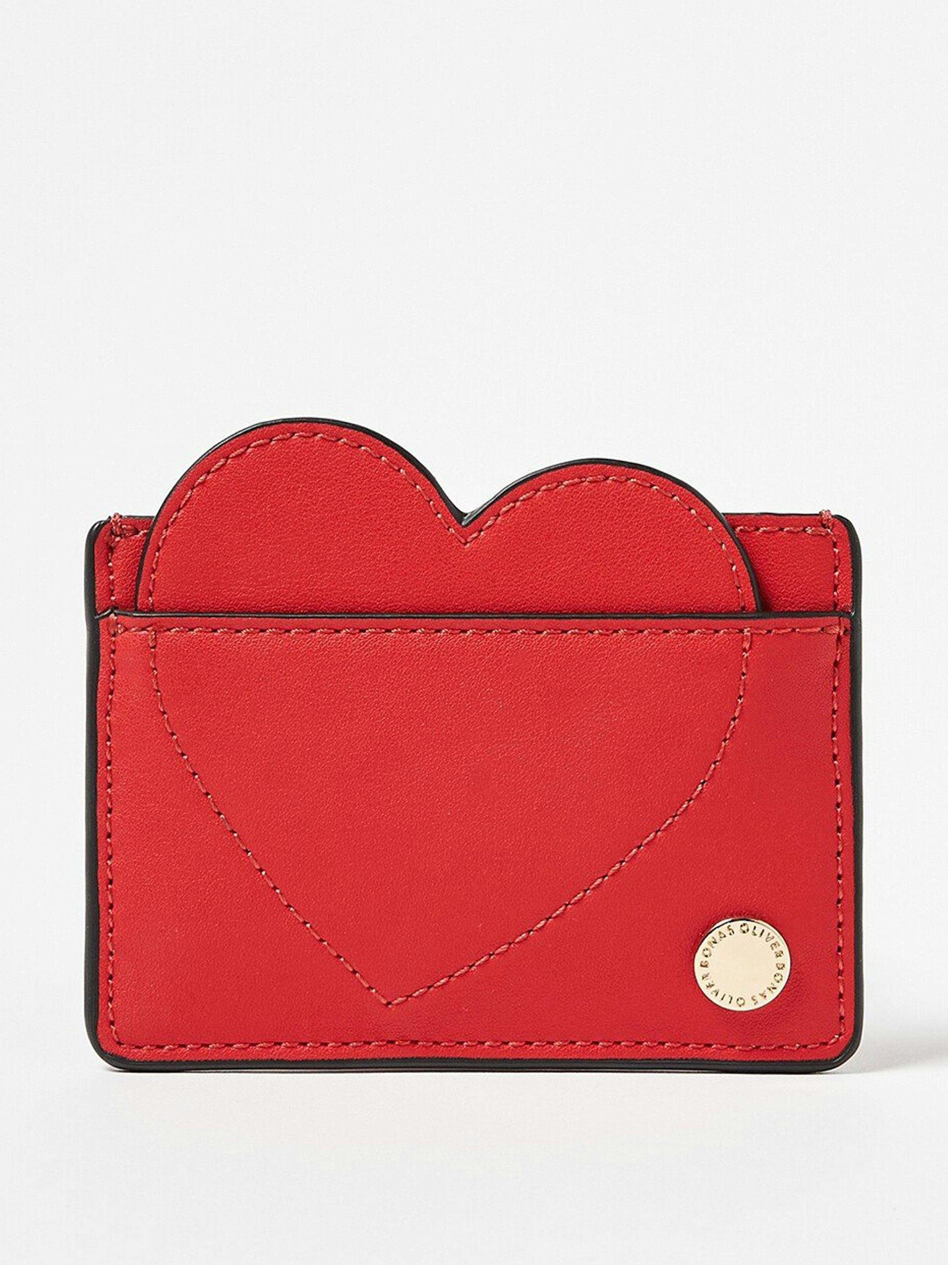 Red heart card holder