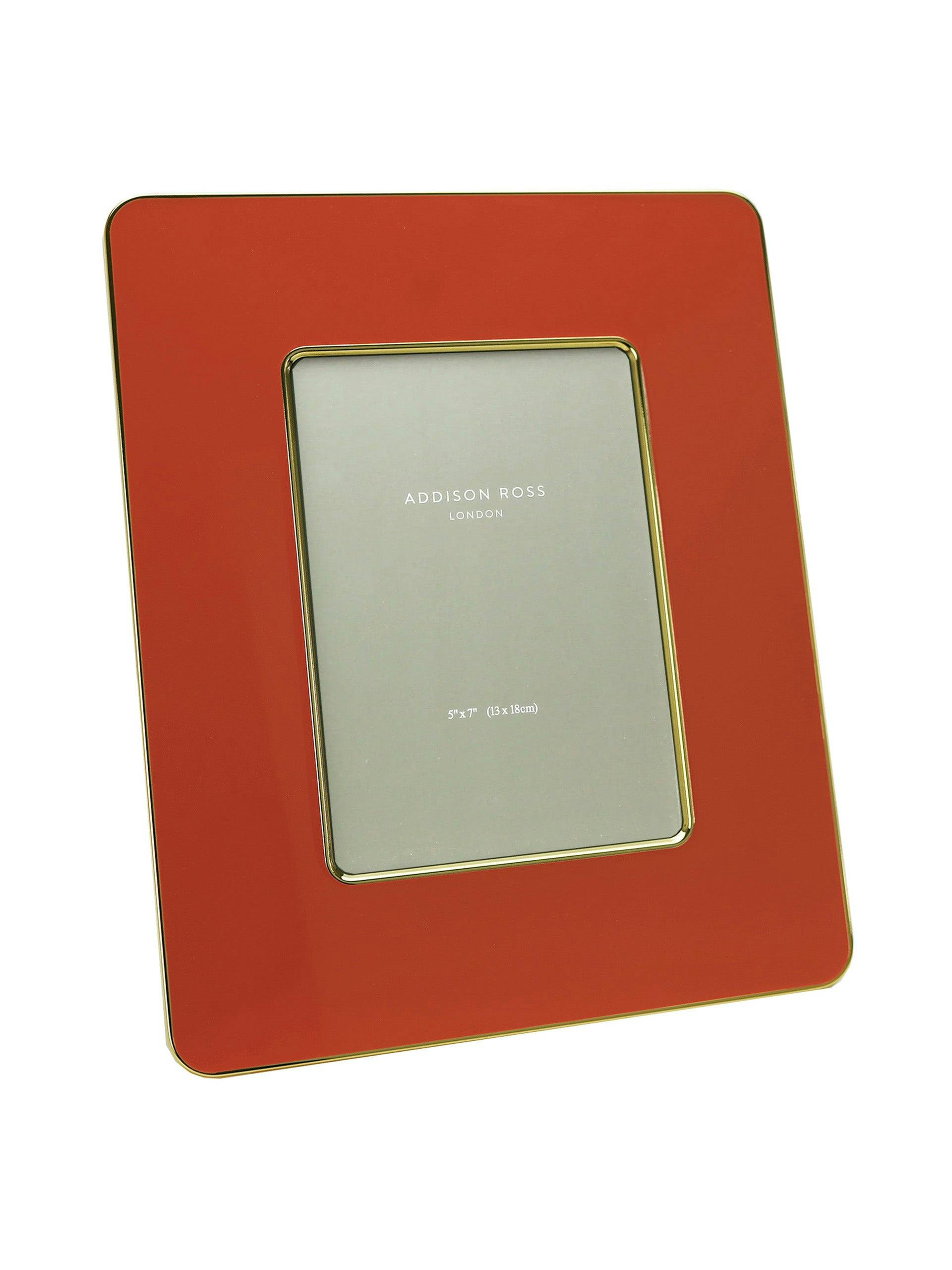 Orange and gold enamel photo frame