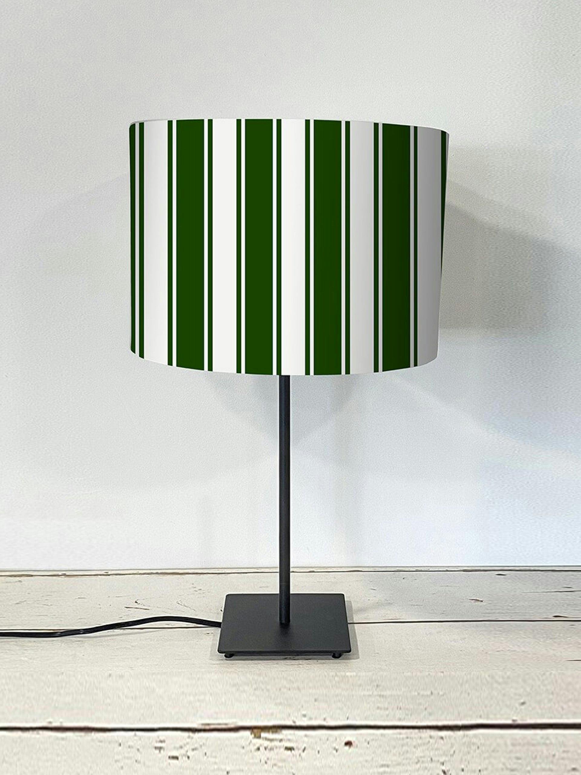 Green striped lampshade