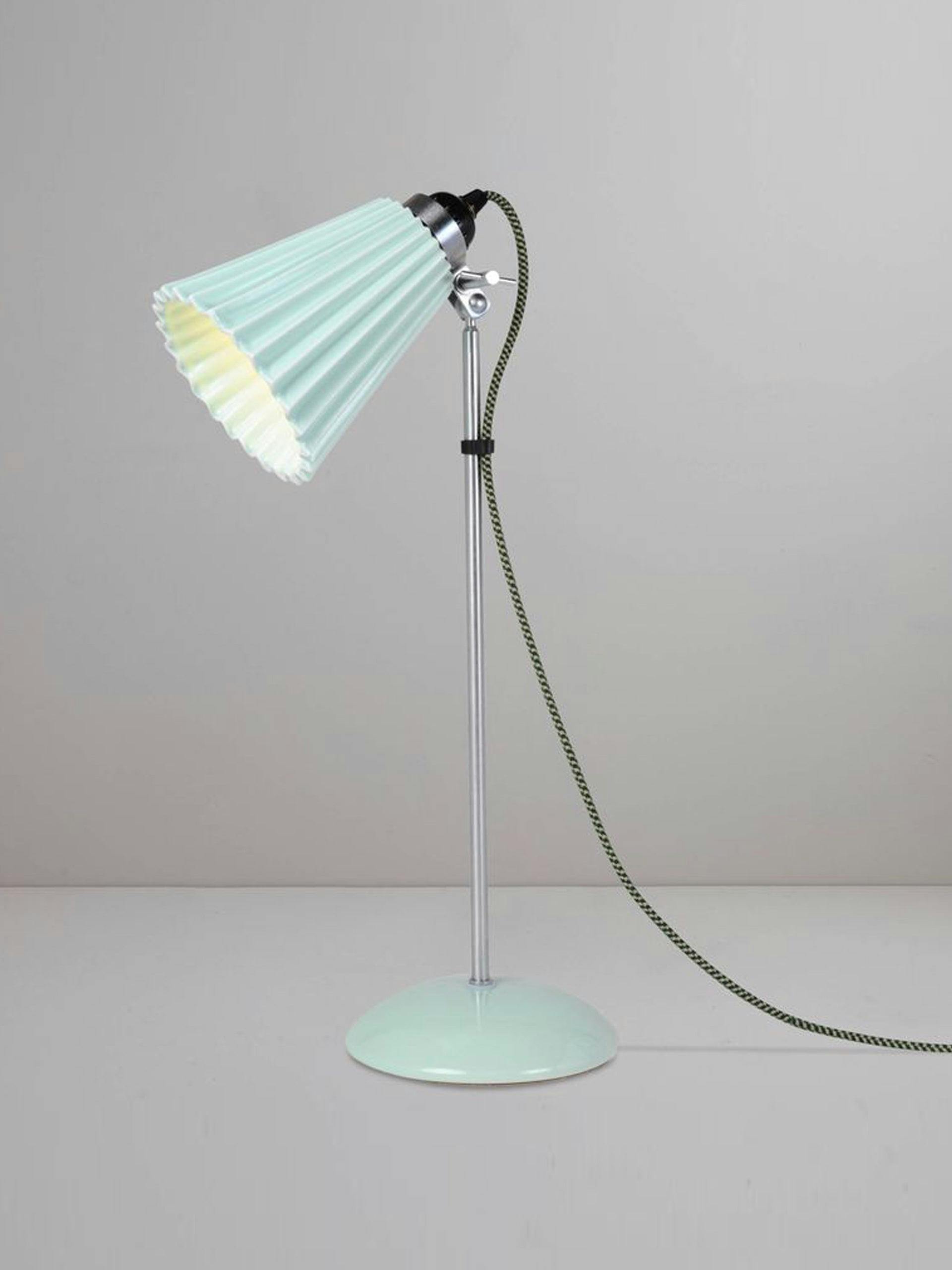 Light green pleated table lamp