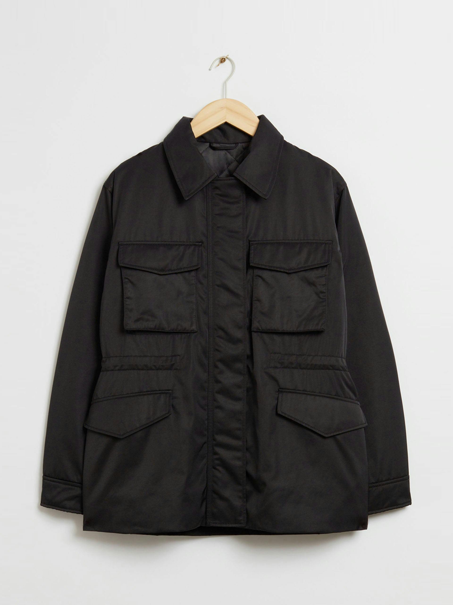 Drawstring collared jacket