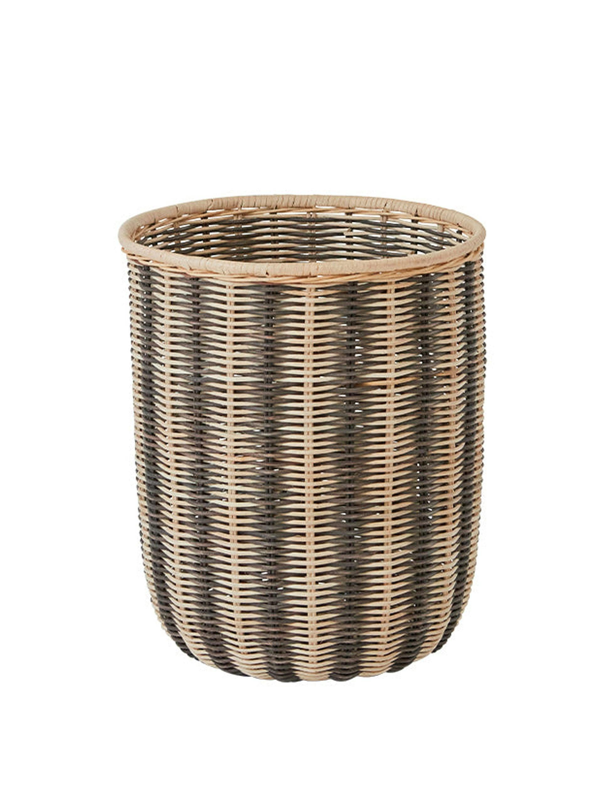 Striped storage basket