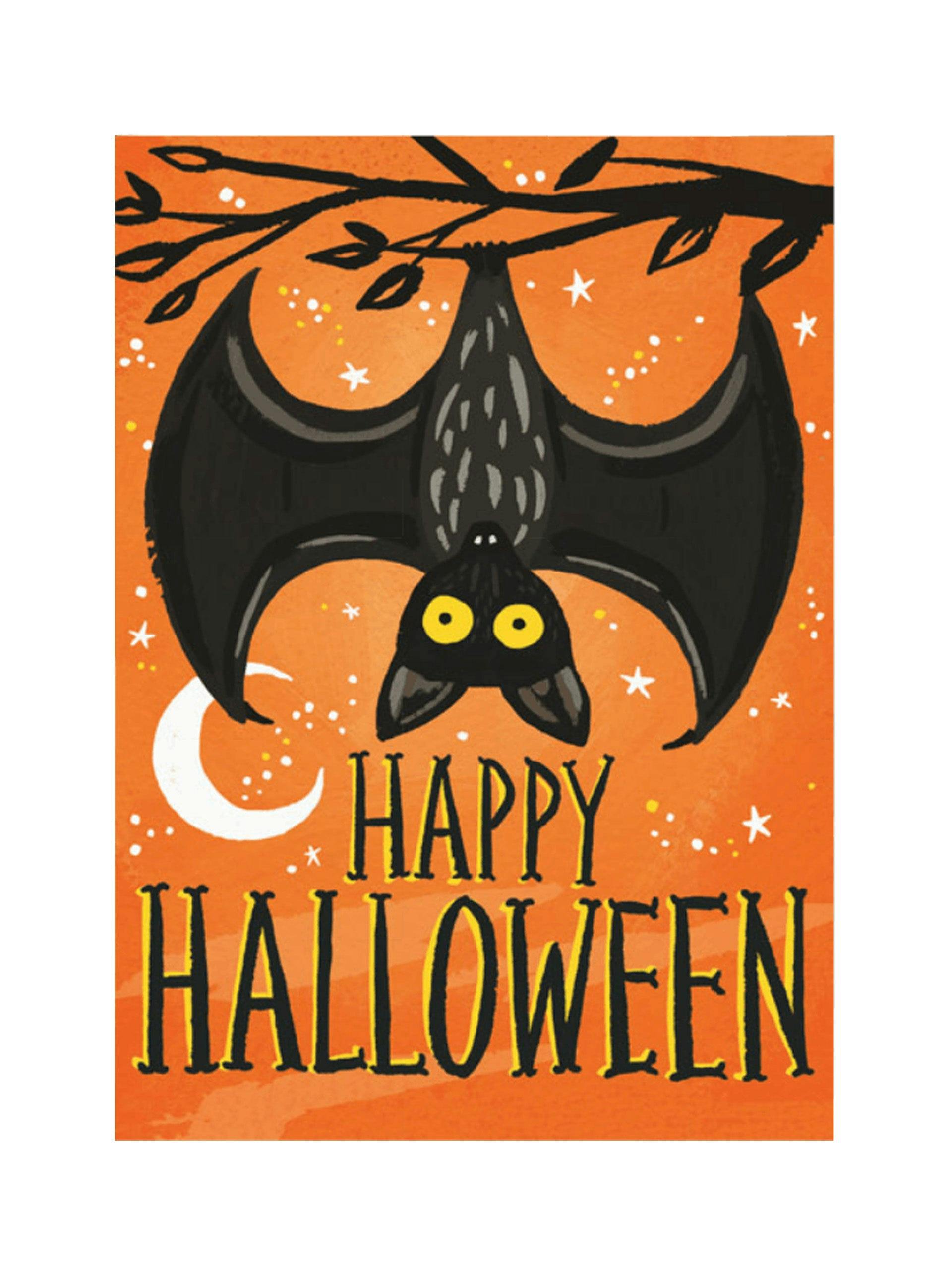 Halloween bat greeting card
