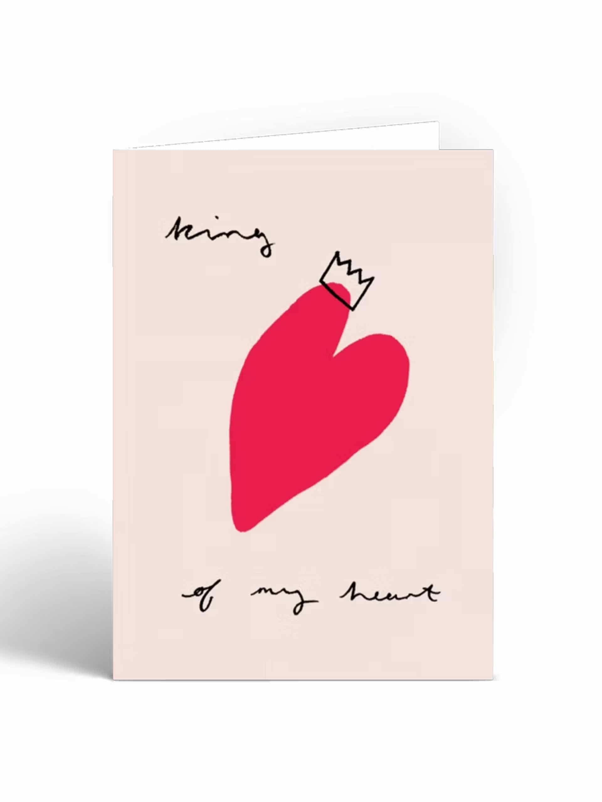 Heart in king's crown Valentine's day card
