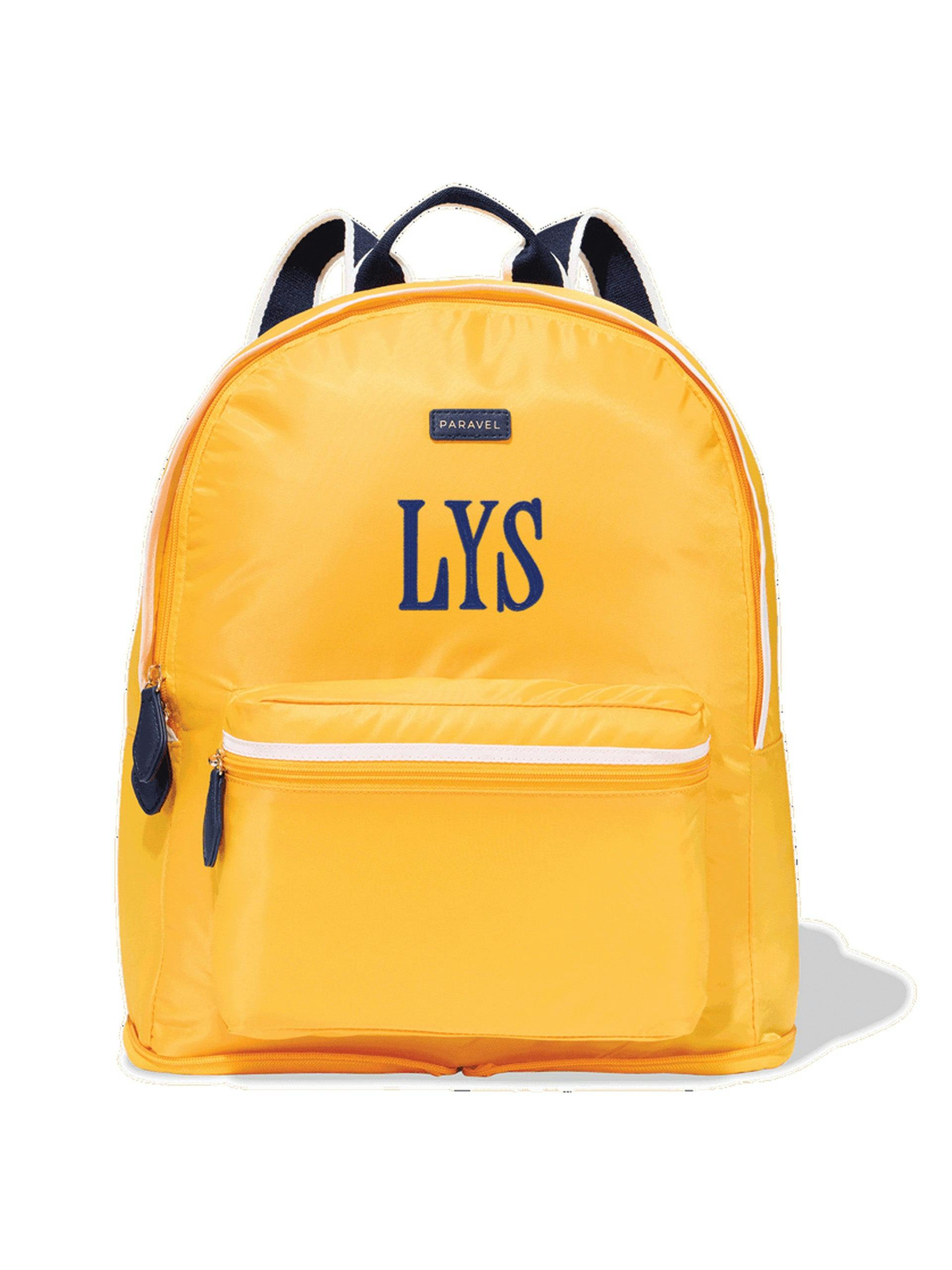 Yellow fold-up backpack