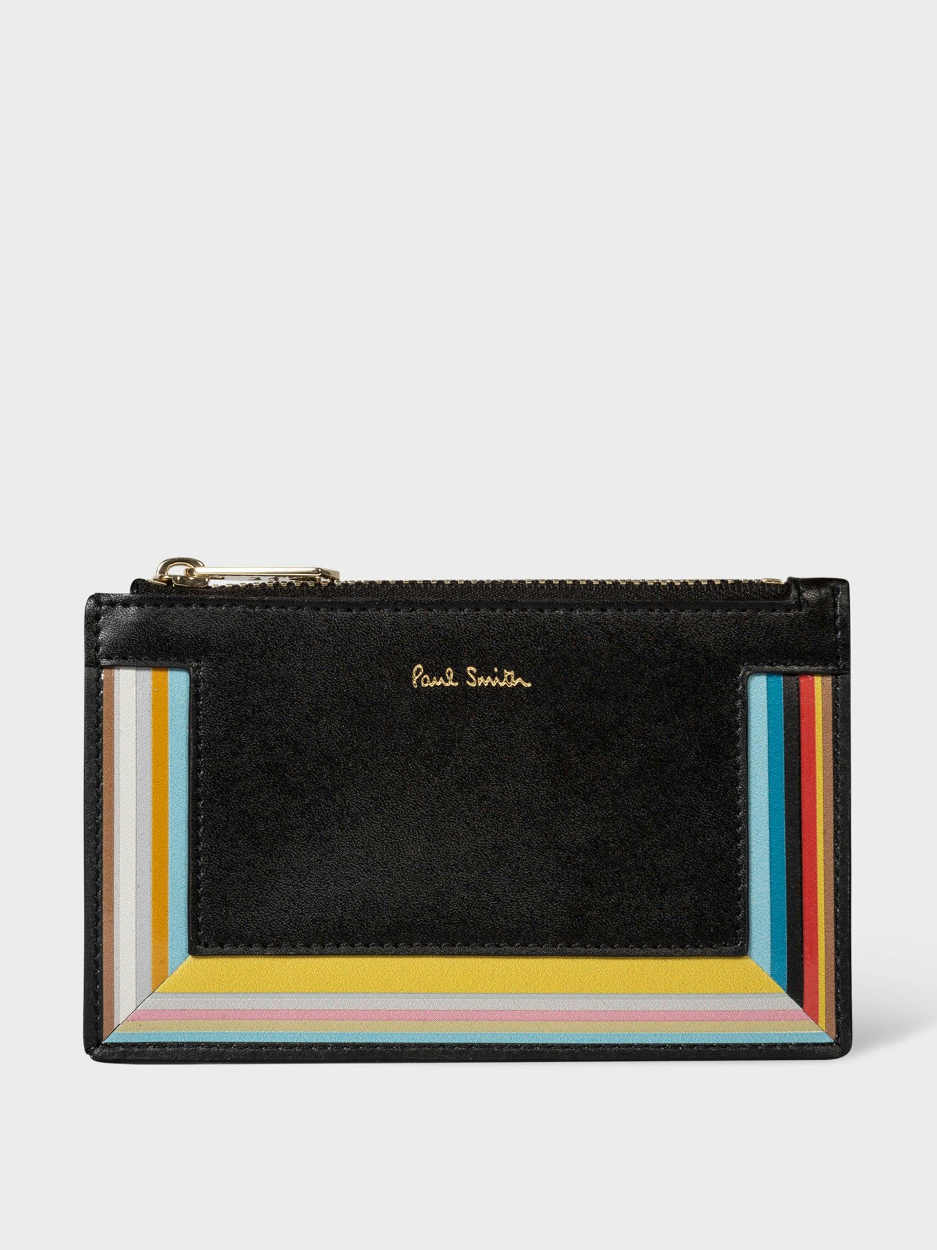 Signature stripe' zip purse