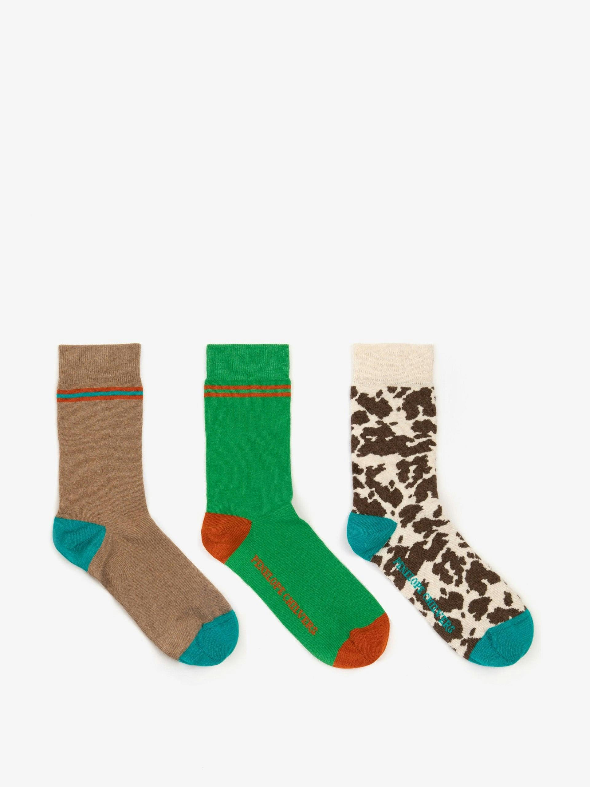 Multicoloured cotton socks (pack of 3)