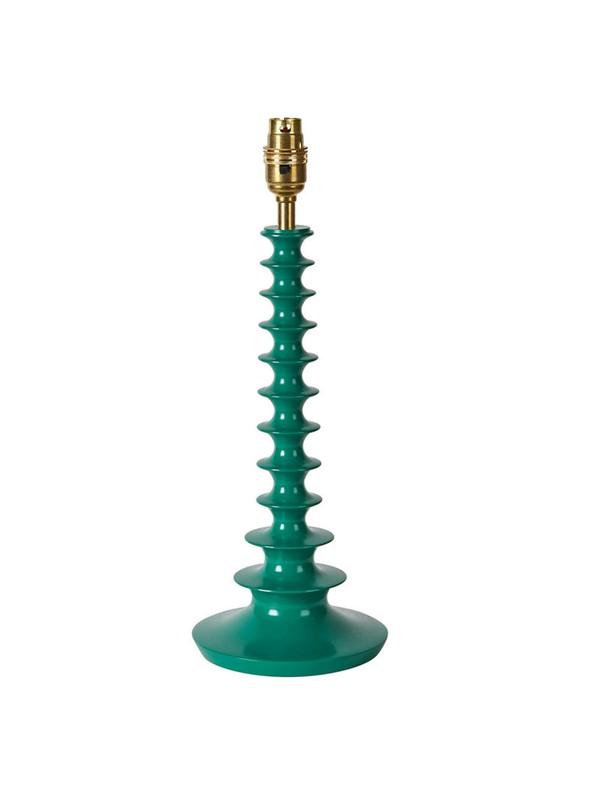 Green tiered lacquer wooden lamp base