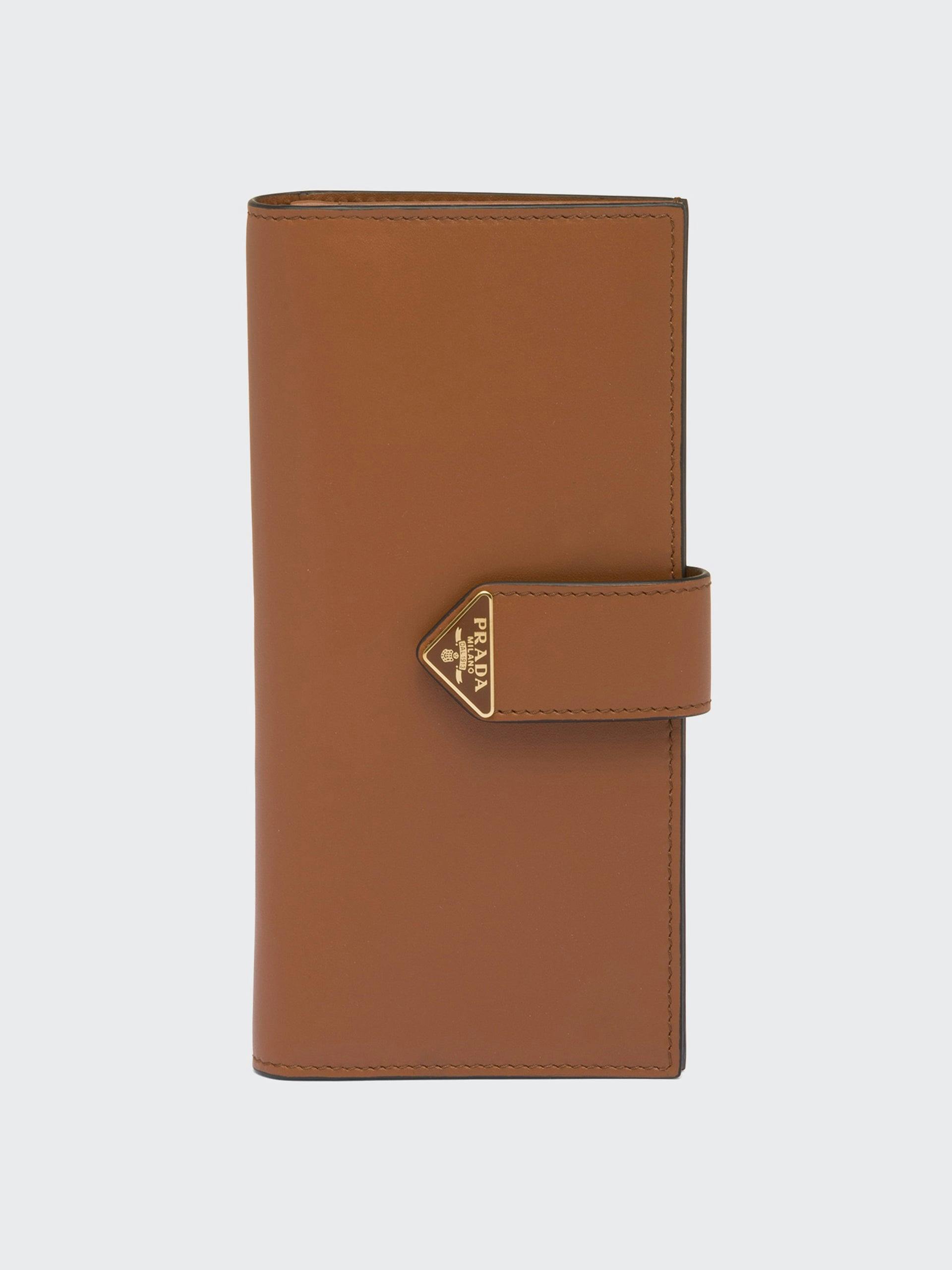 Large leather wallet in Cognac