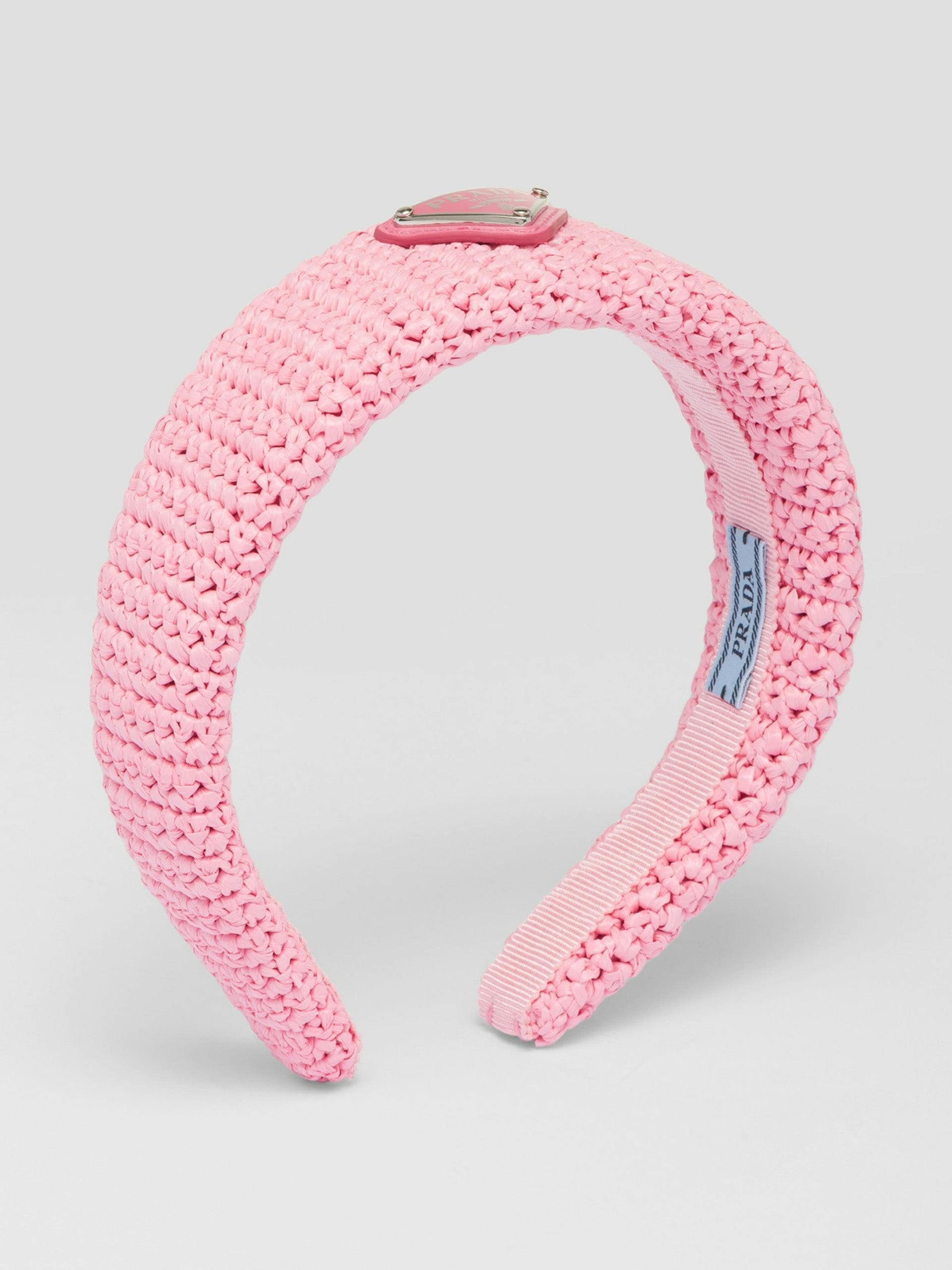 Pink crochet hairband