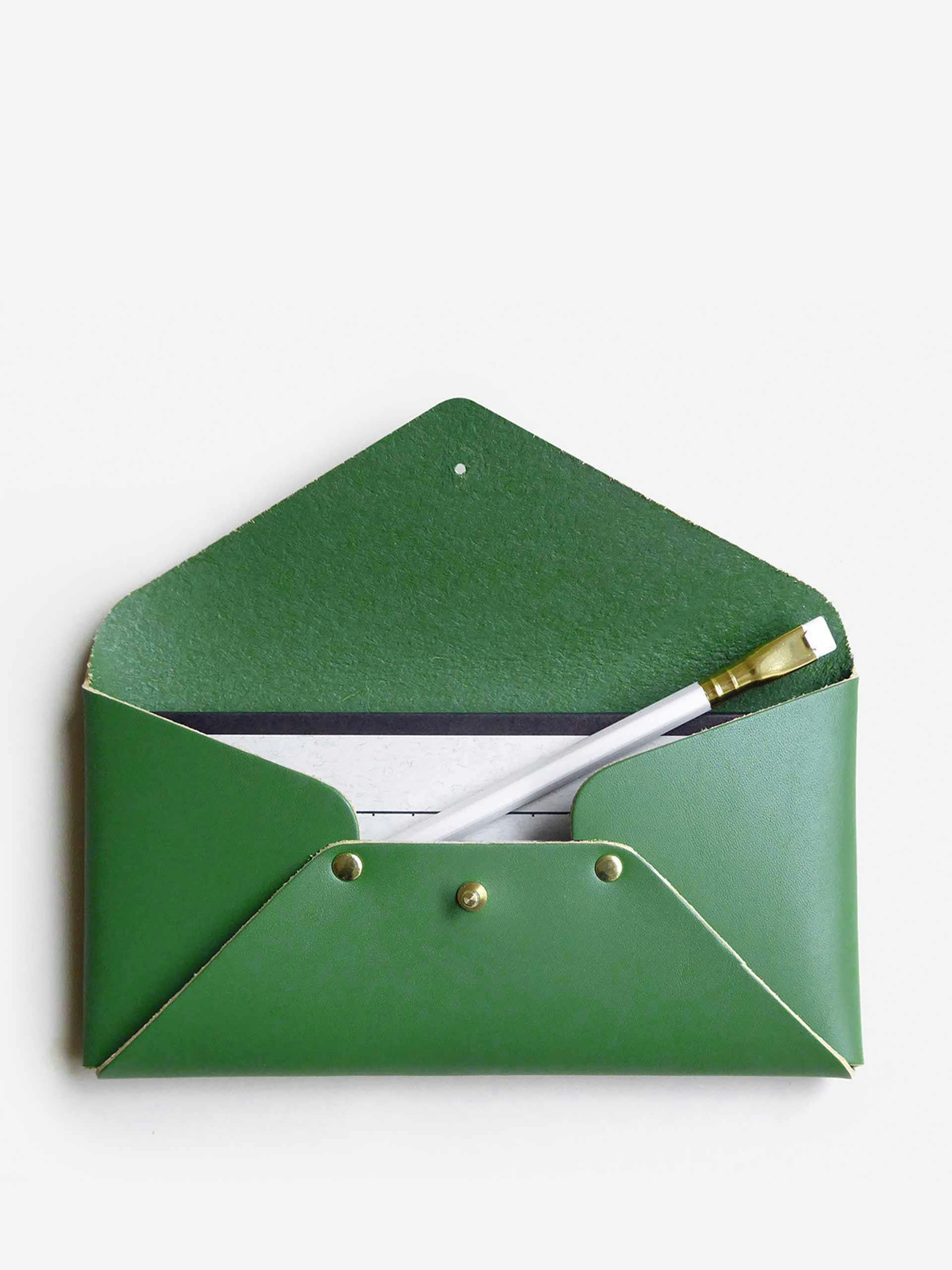 Green envelope pencil case